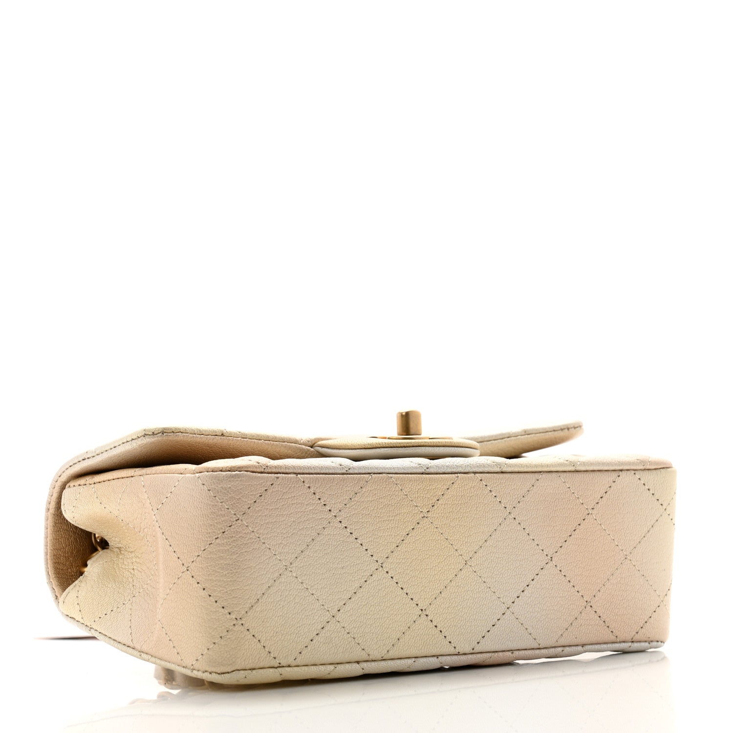 Chanel Metallic Goatskin Quilted Mini Rectangular Flap Gold 4 of 12