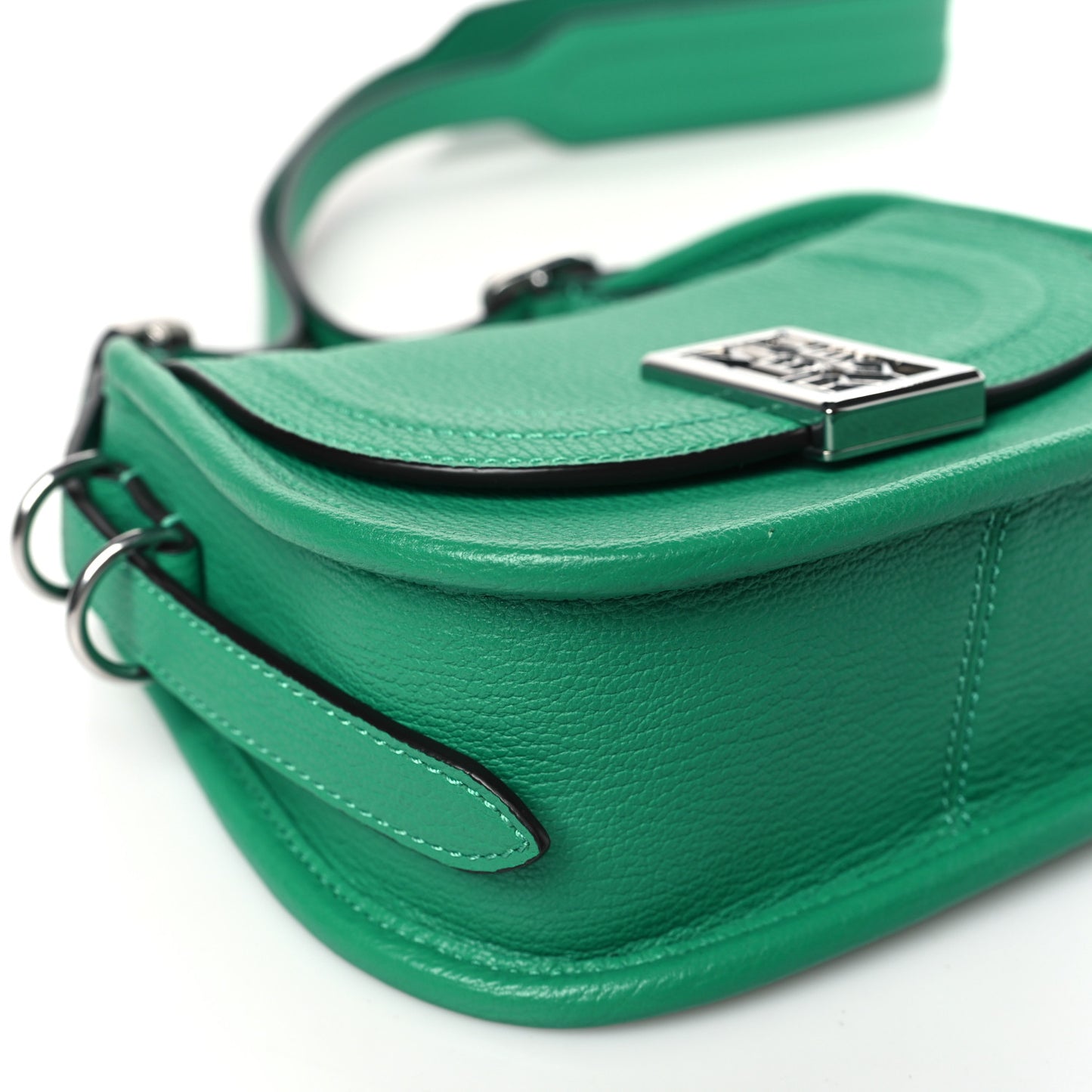Glossy Goatskin Mini Sadie Satchel Lawn Green