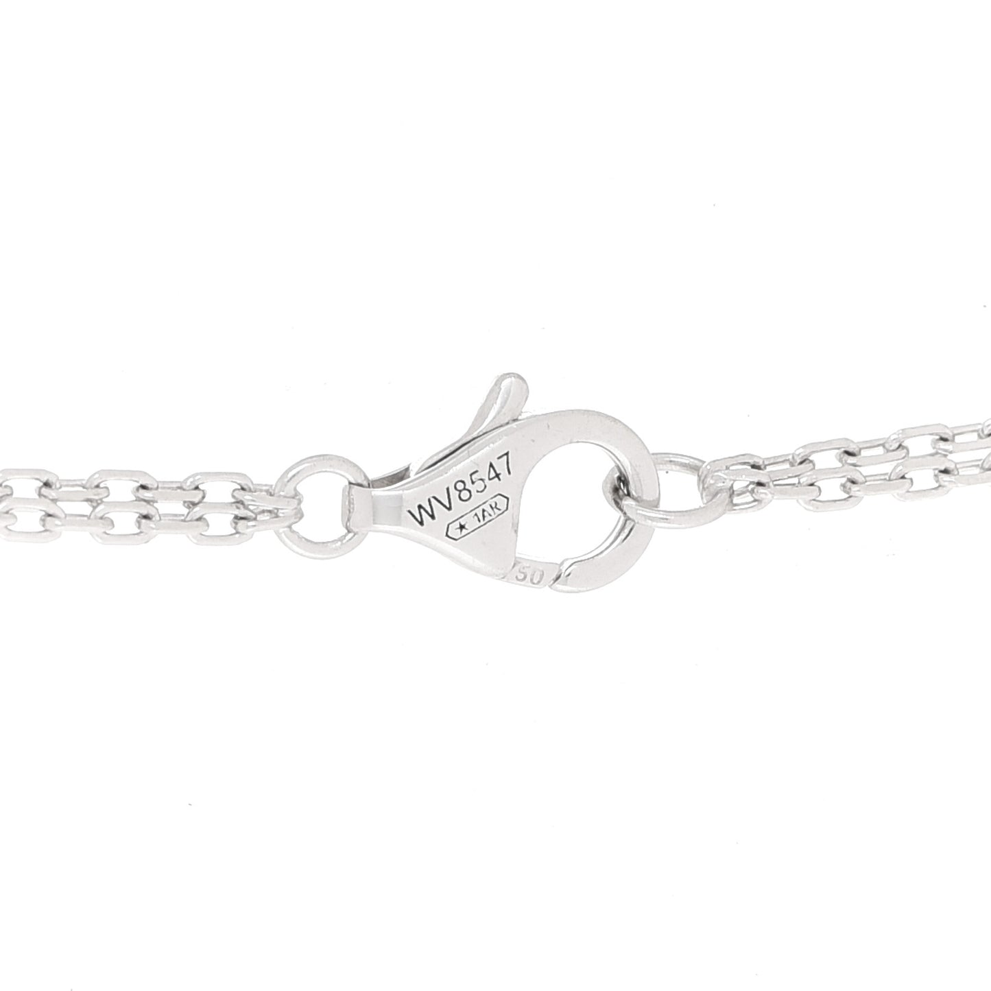 18K White Gold Ceramic Diamond Three Ring LOVE Necklace