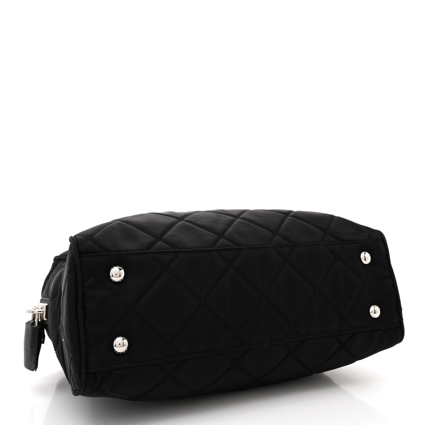 Nylon Tessuto Impuntu Quilted Shoulder Bag Black
