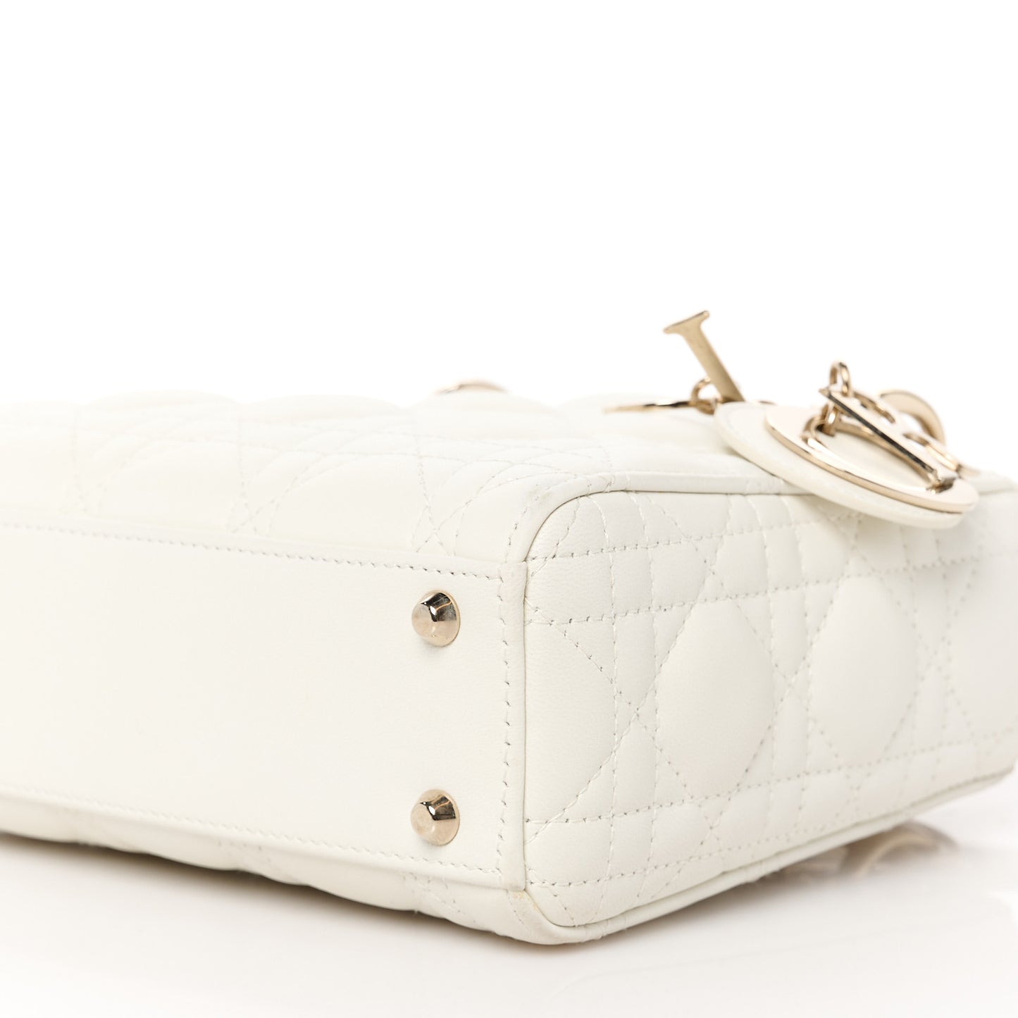 Lambskin Cannage Mini Lady Dior White