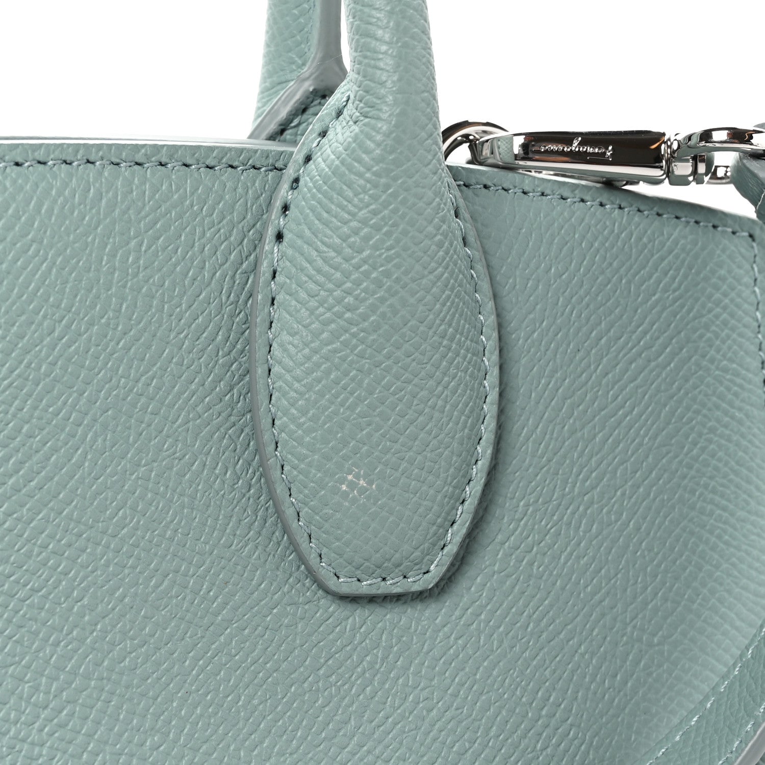 Salvatore Ferragamo Hammered Calfskin Small The Studio Box Bag Aqua Green 10 of 10