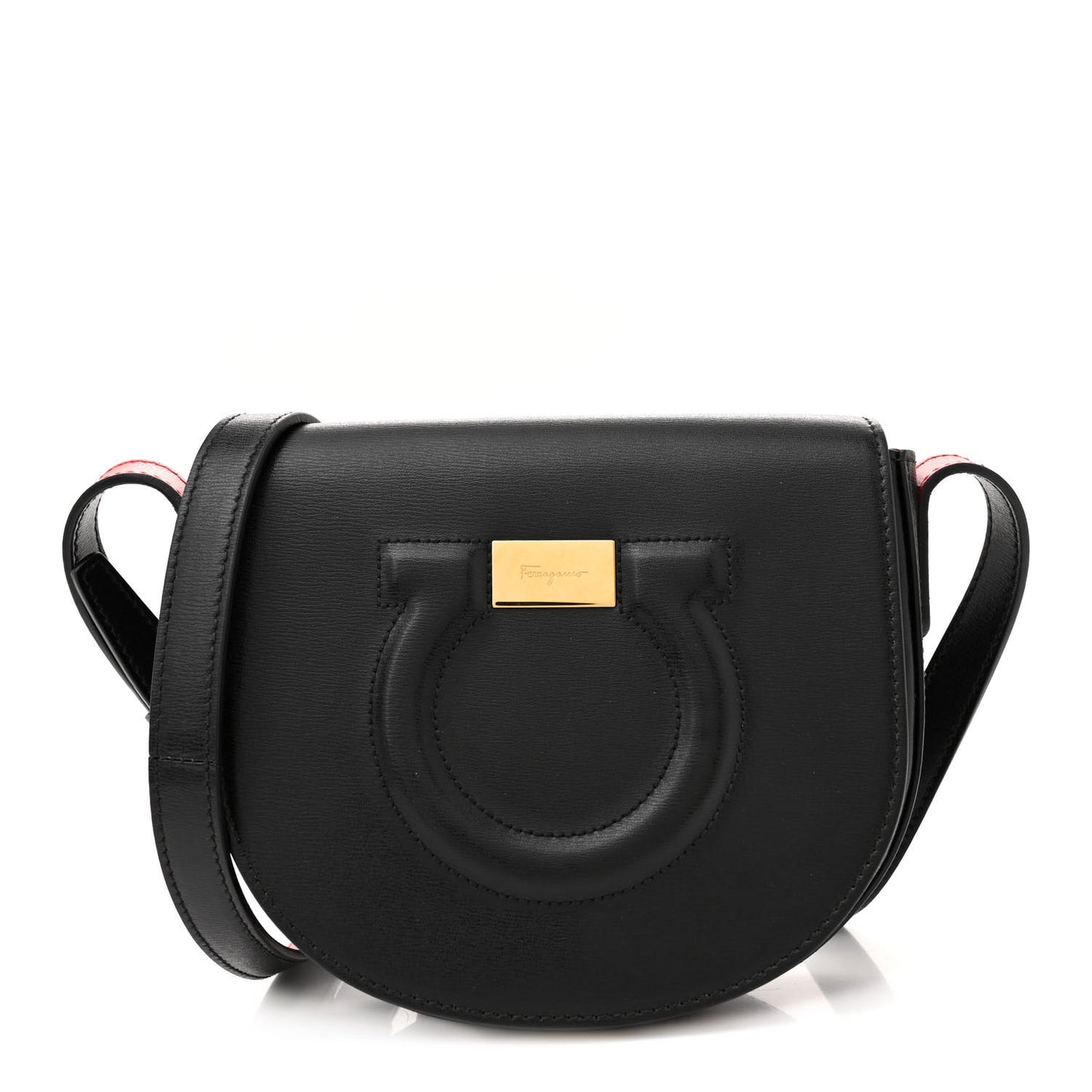 Calfskin Gancini City Crossbody Black