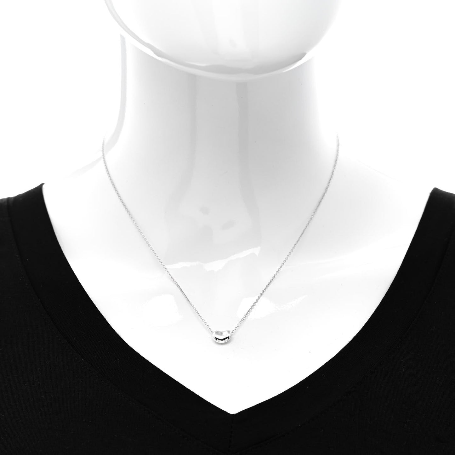 Sterling Silver 9mm Elsa Peretti Bean Pendant Necklace