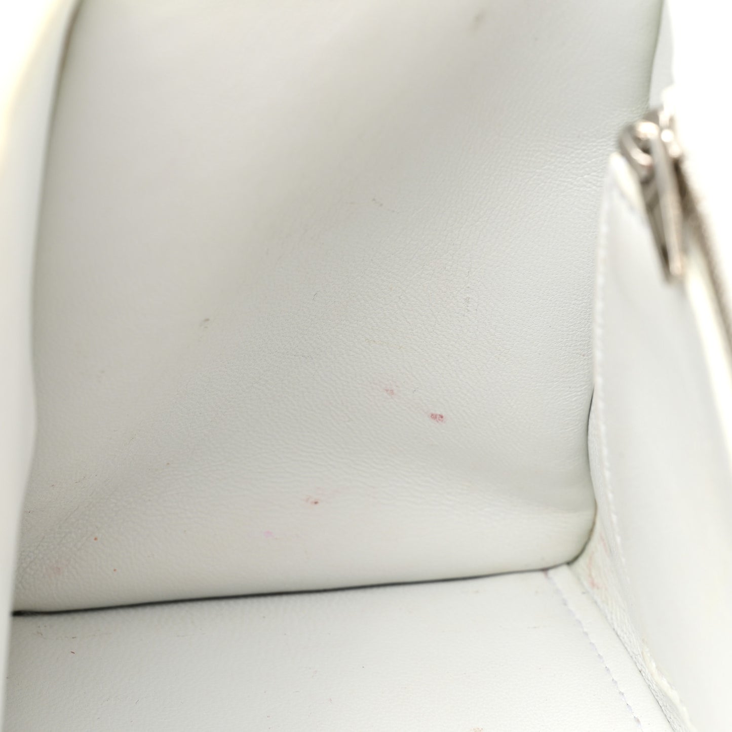 Matte Calfskin Snake Embossed Tonal B Small Hourglass Top Handle Bag Optic White