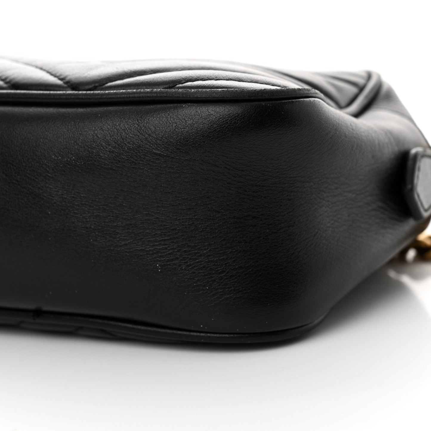Calfskin Matelasse Small GG Marmont Chain Shoulder Bag Black