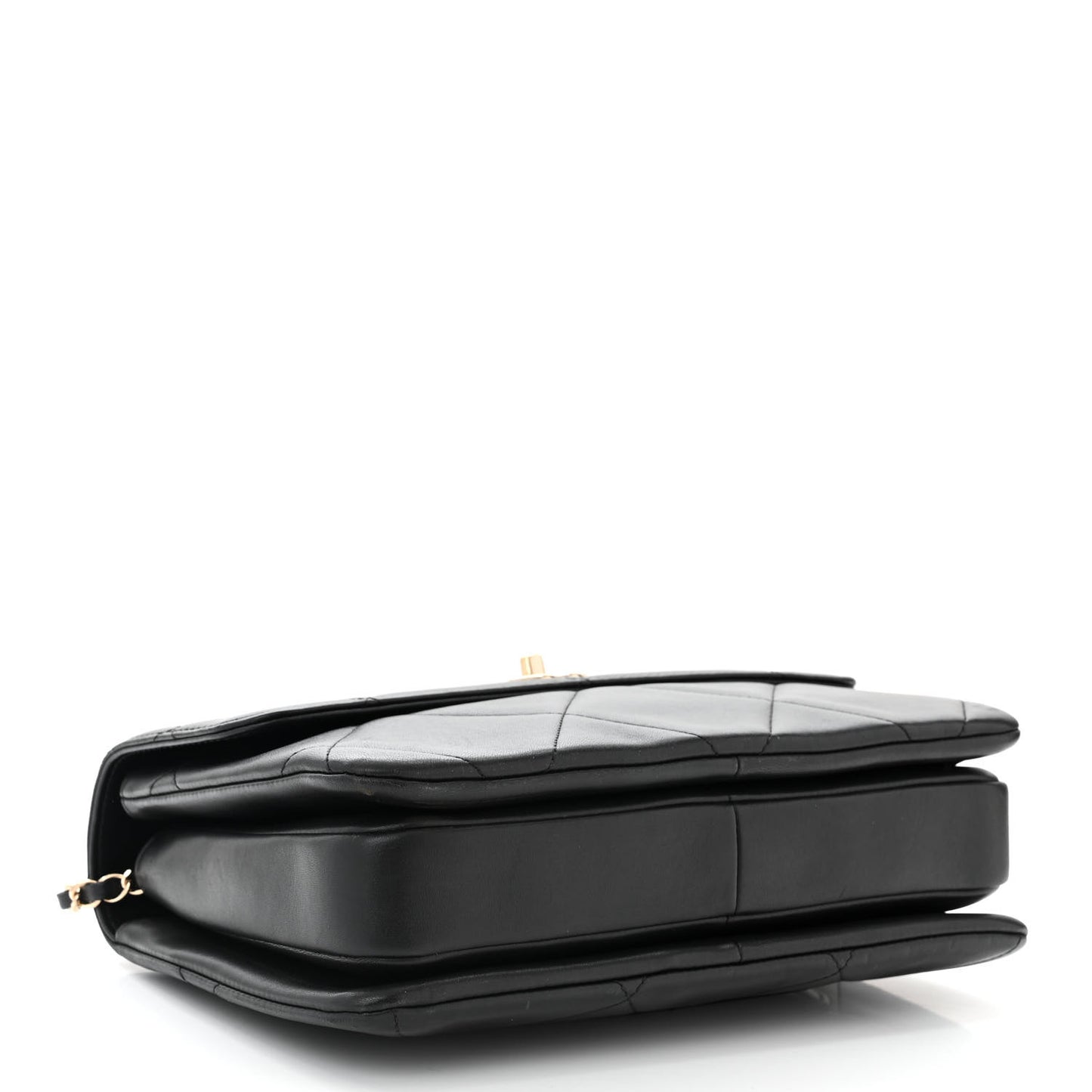 Lambskin Quilted Medium Trendy CC Flap Dual Handle Bag Black
