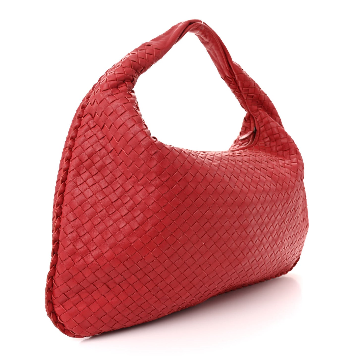 Nappa Intrecciato Large Veneta Hobo Red