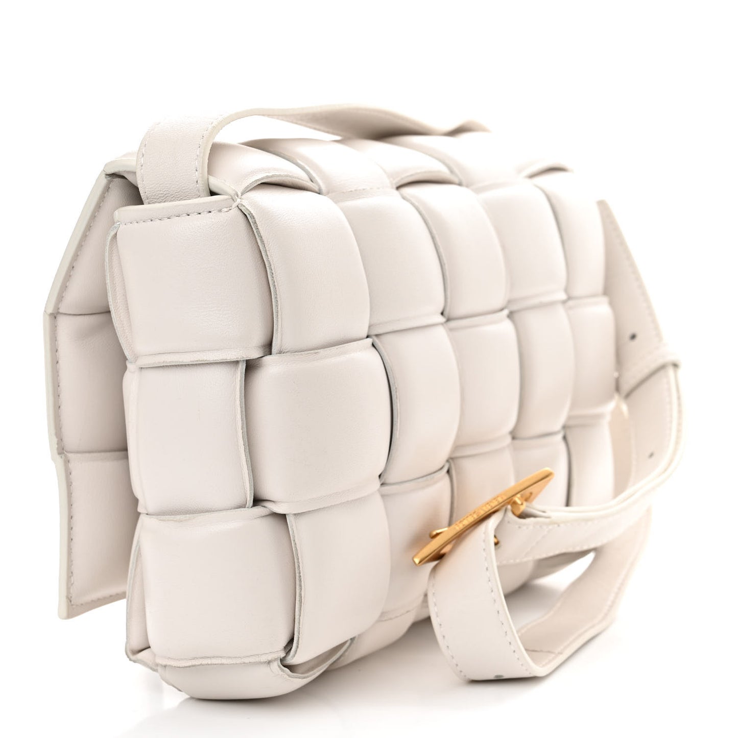 Nappa Maxi Intreccio Padded Cassette Crossbody Bag Chalk