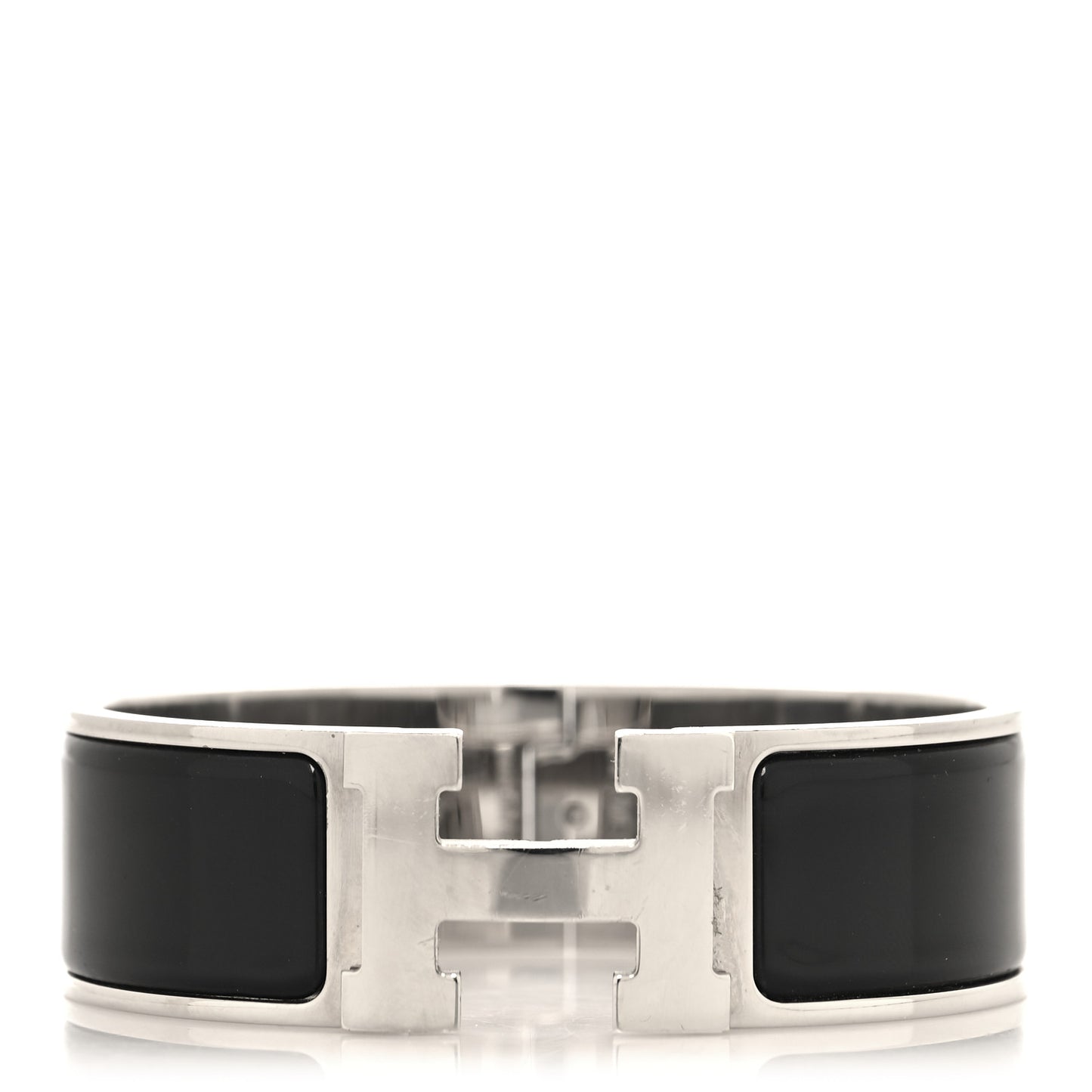 Enamel Wide Clic Clac H Bracelet GM Black