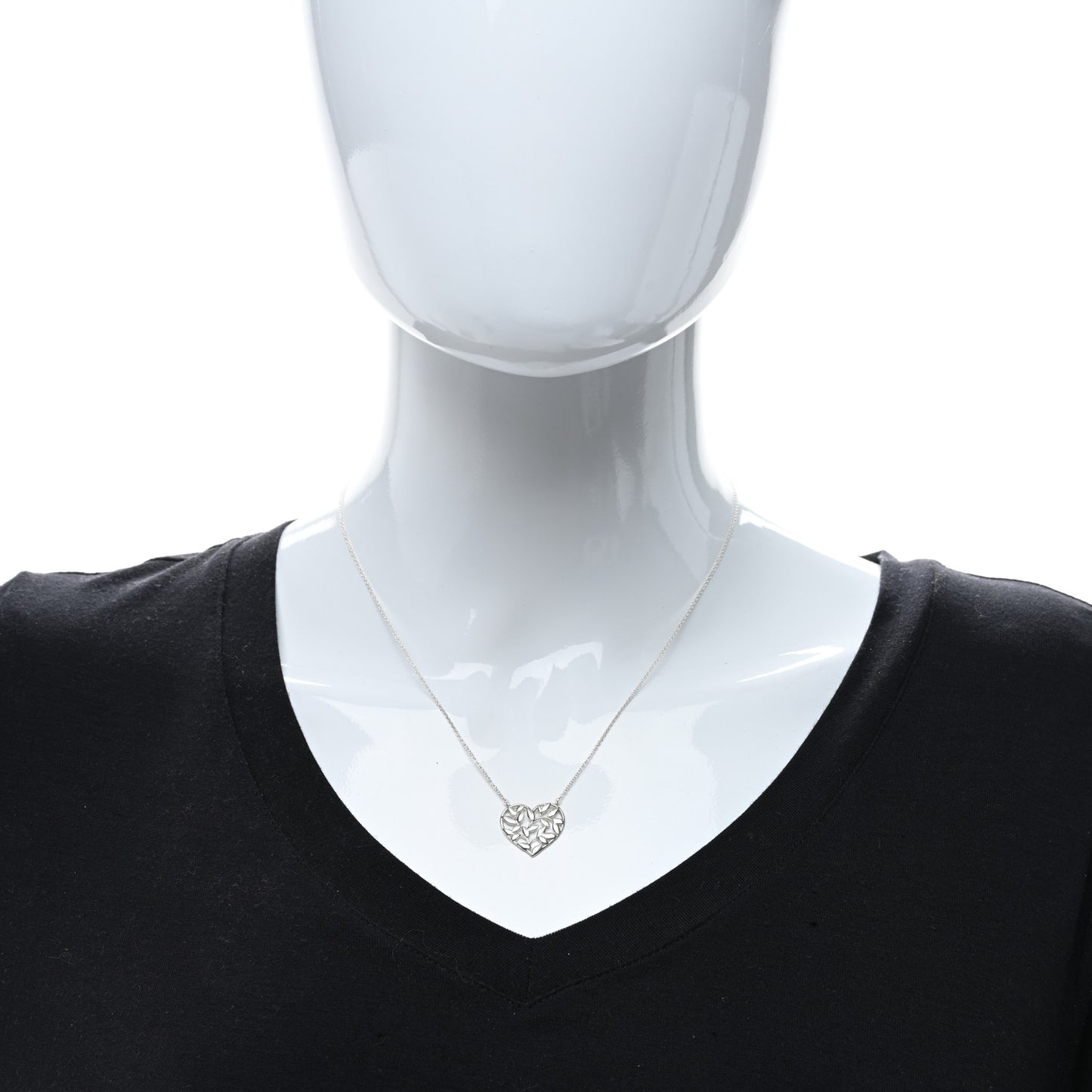 Sterling Silver Paloma Picasso Olive Leaf Heart Pendant Necklace