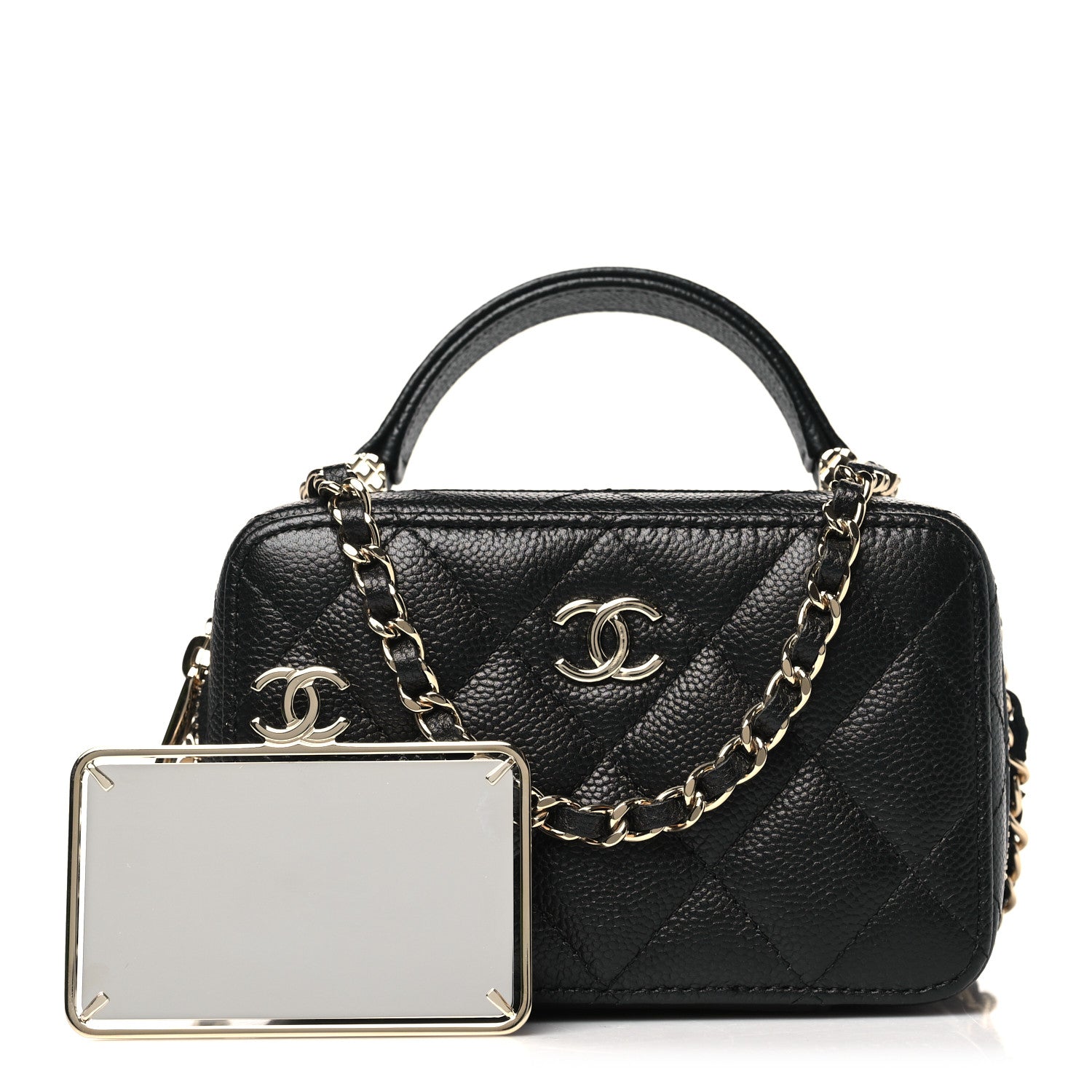 Chanel Caviar Quilted Small Top Handle Vanity Case Black 1658120