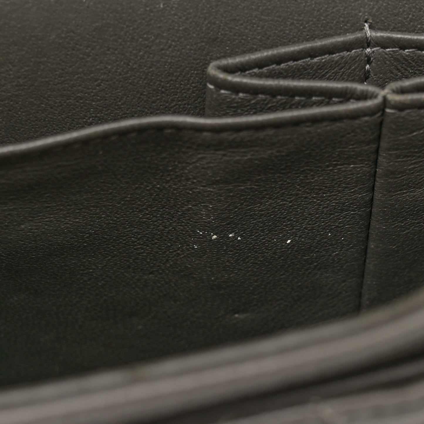 Caviar Quilted Medium Double Flap Dark Grey
