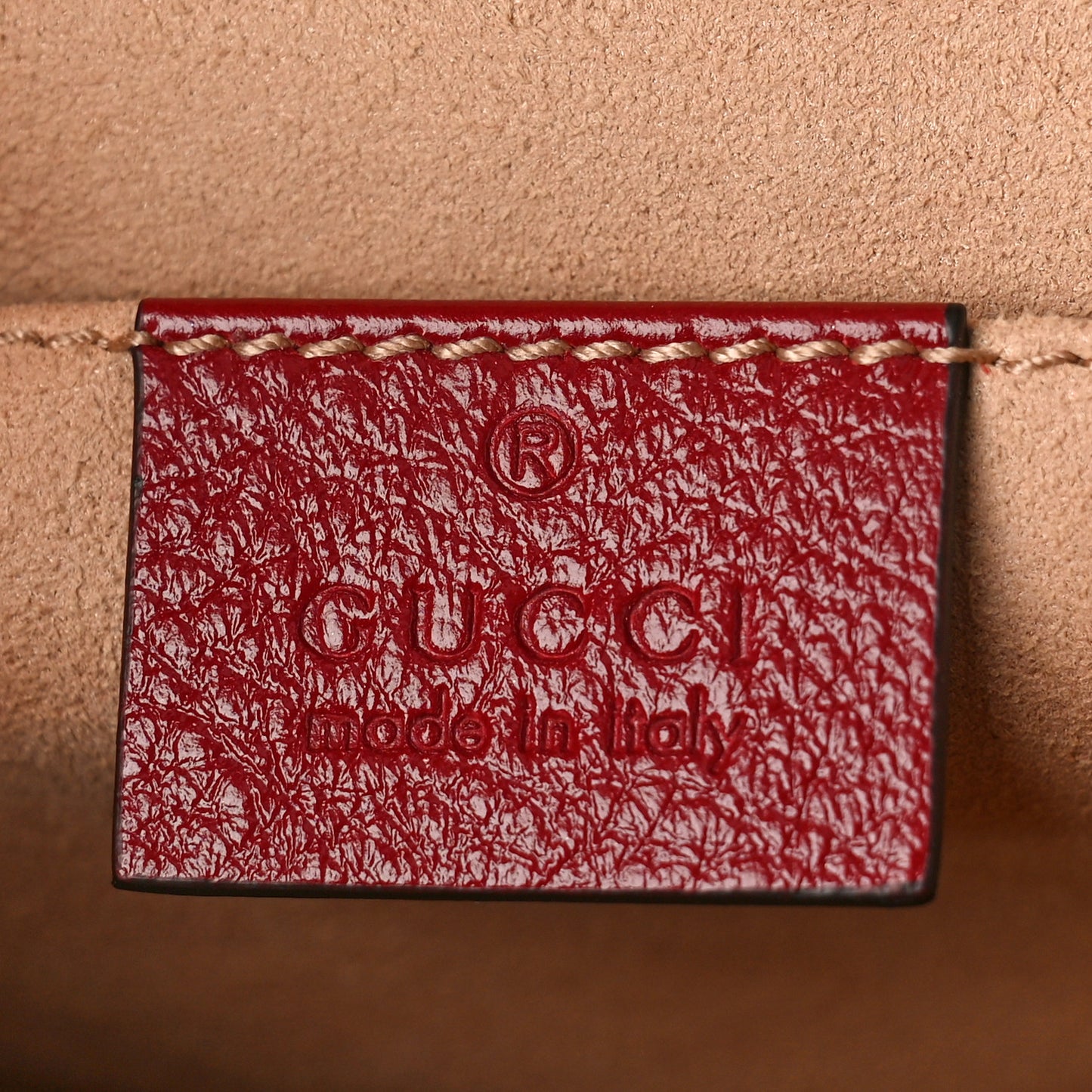 Monogram Azalea Calfskin Matelasse Diagonal Mini GG Marmont Shoulder Bag Beige Ebony New Cherry Red