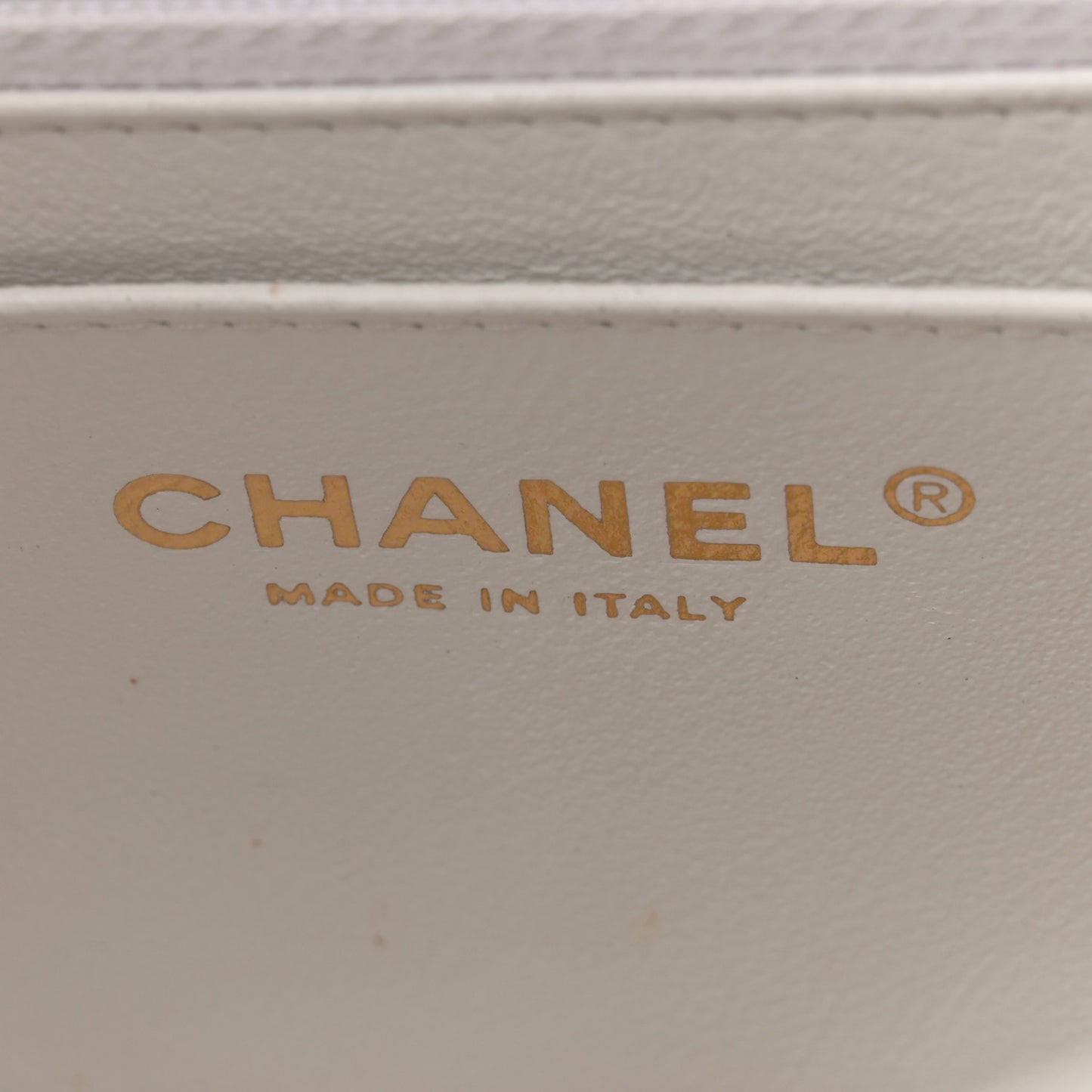 Lambskin Chevron Quilted Mini Rectangular Flap White