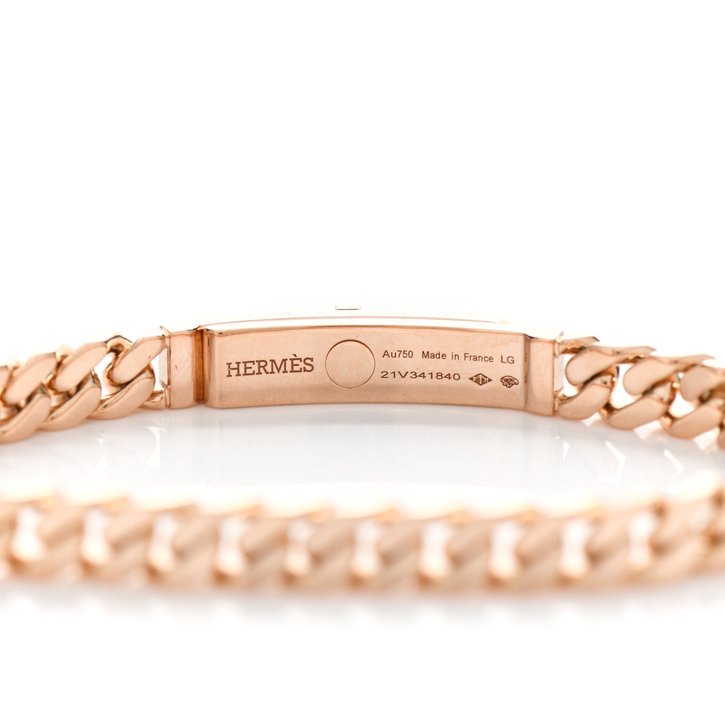 18K Rose Gold Diamond PM Kelly Gourmette Bracelet LG