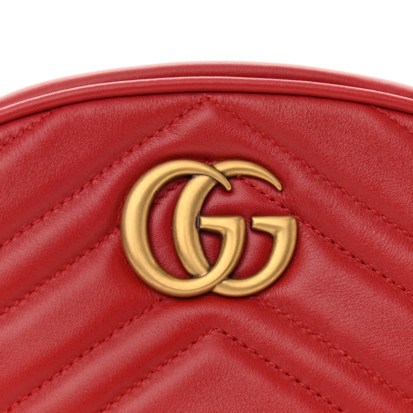 Calfskin Matelasse GG Marmont Belt Bag 85 34 Hibiscus Red