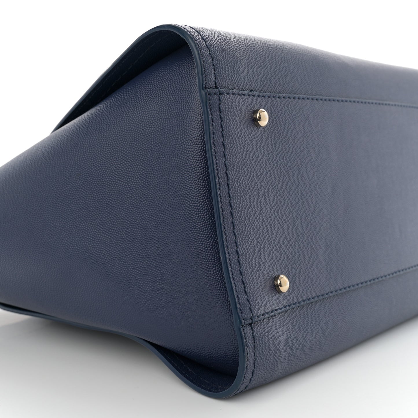 Caviar Medium Studded Deauville Tote Navy