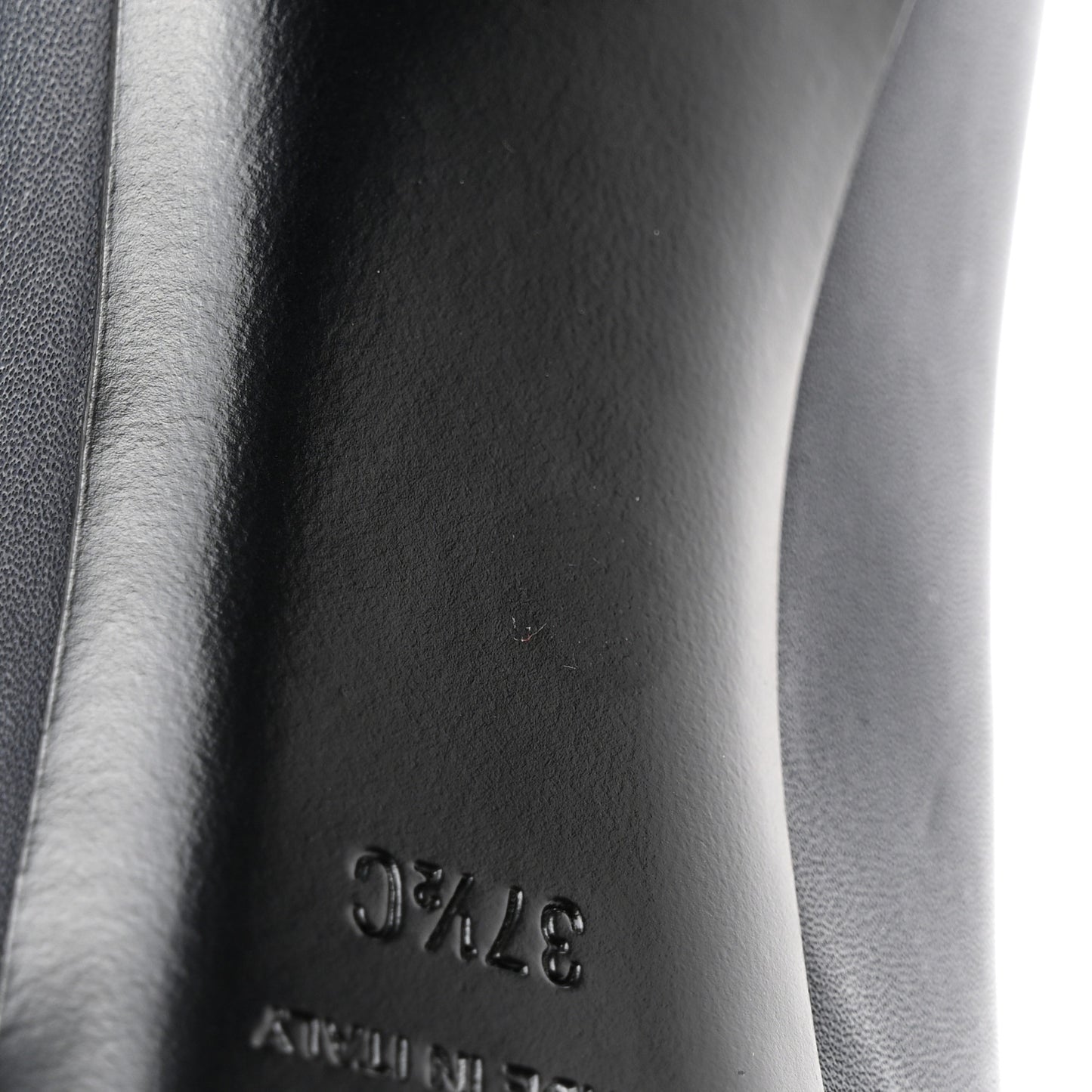 Calfskin Patent CC Cap Toe Platform Chain Pumps 37.5 Navy Black