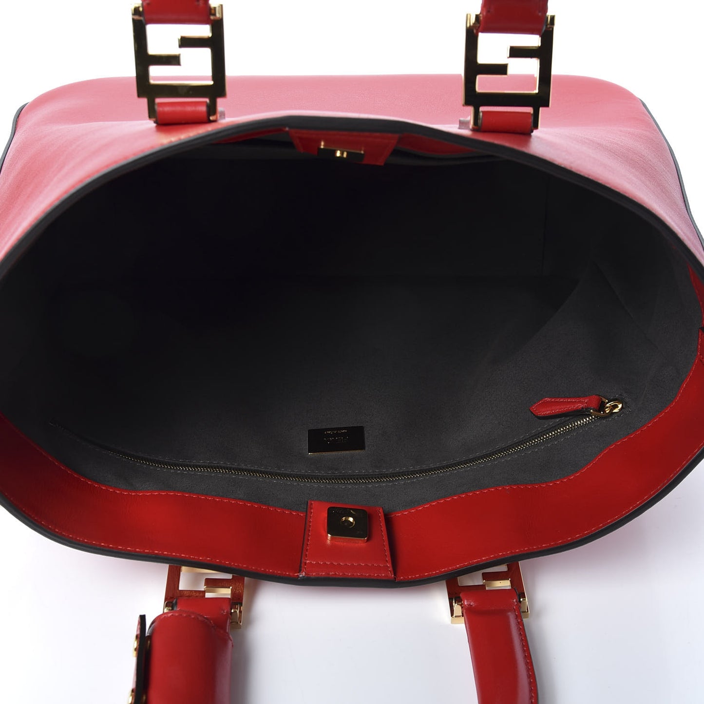 Vitello Glacier Medium FF Tote Rosso Cardinale