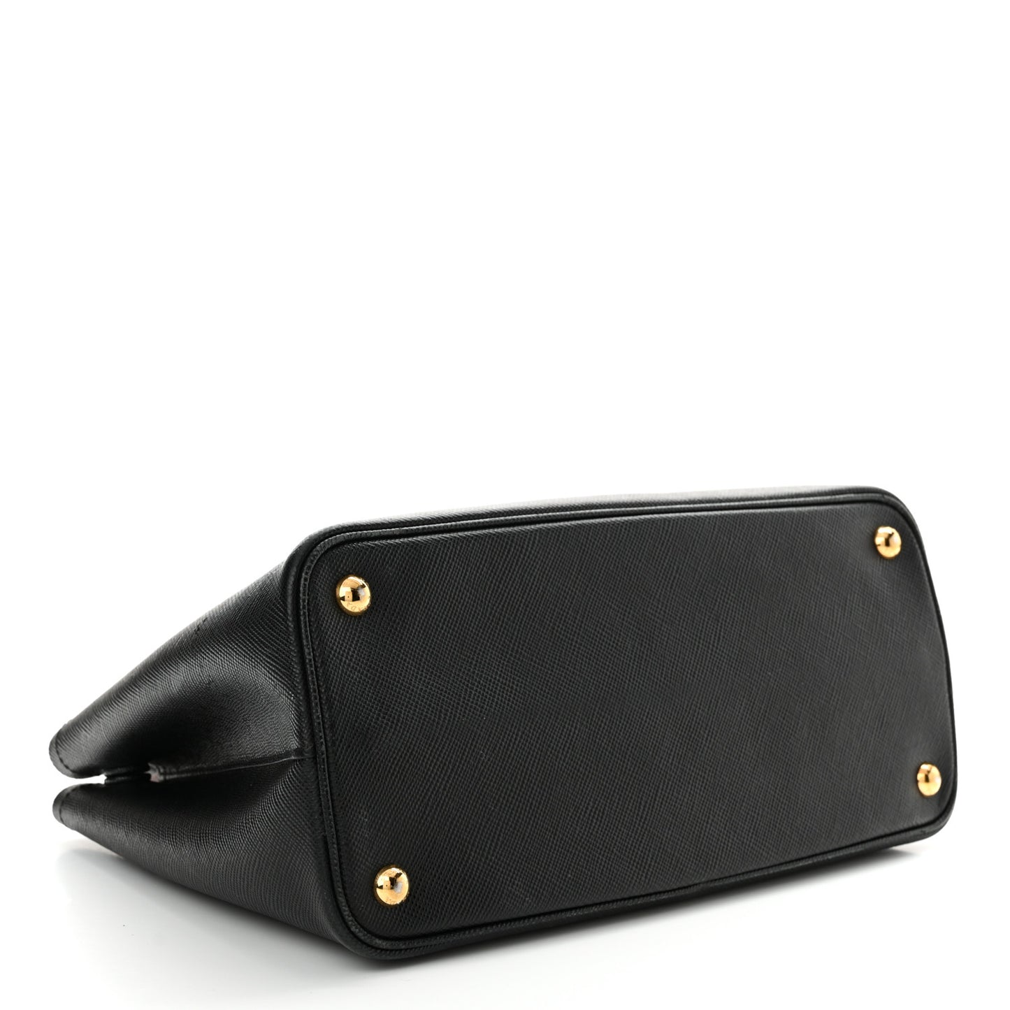 Saffiano Cuir Small Double Bag Black Fuoco