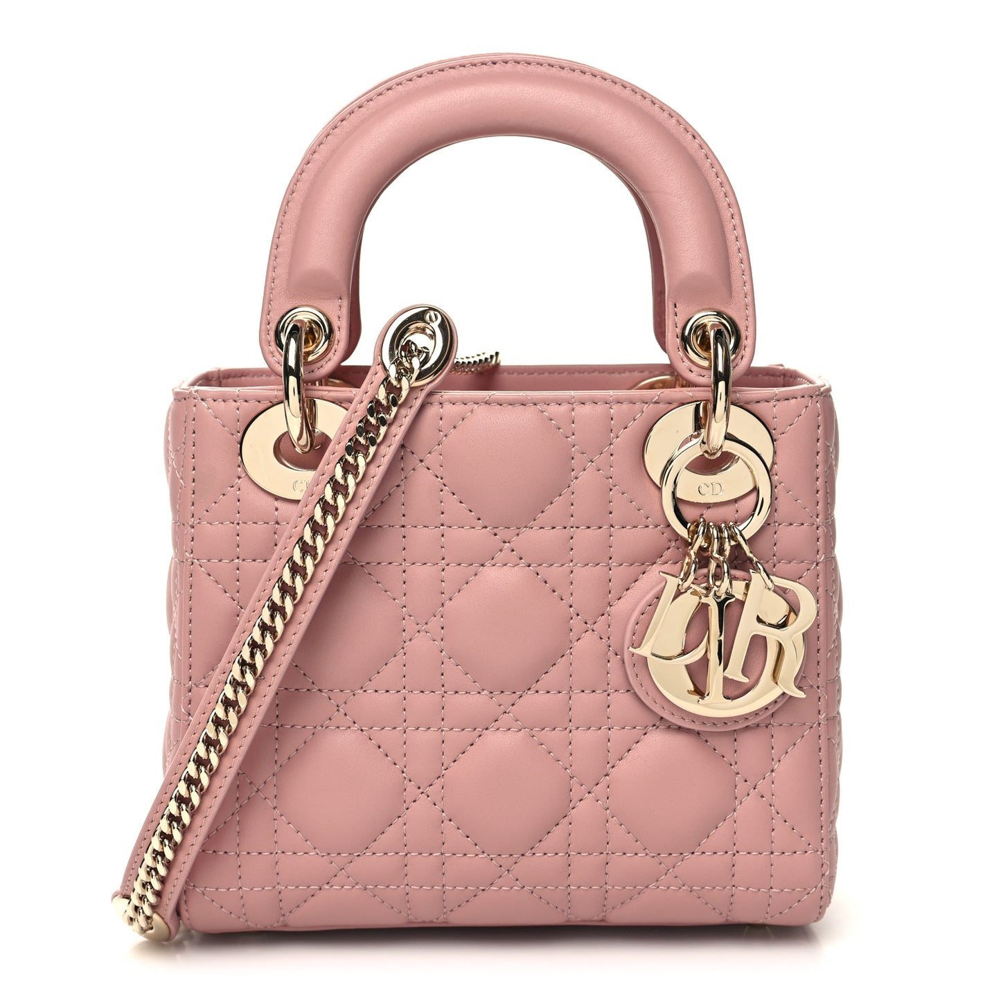 Lambskin Cannage Mini Lady Dior Pink