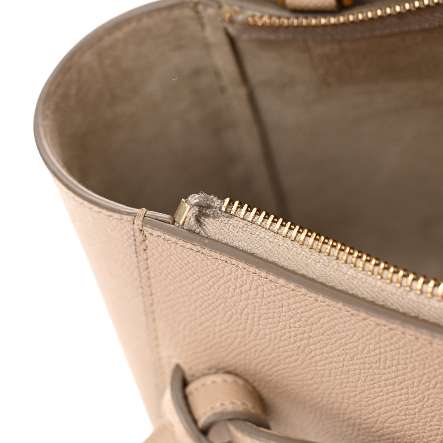 Grained Calfskin Nano Belt Bag Light Taupe
