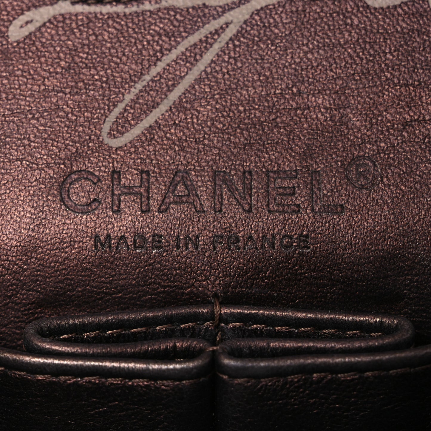 Metallic Aged Calfskin Quilted Medium Double Flap Gold