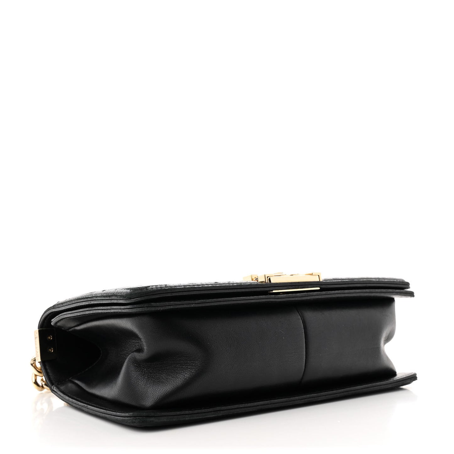 Lambskin Chevron Quilted Medium Boy Flap Black
