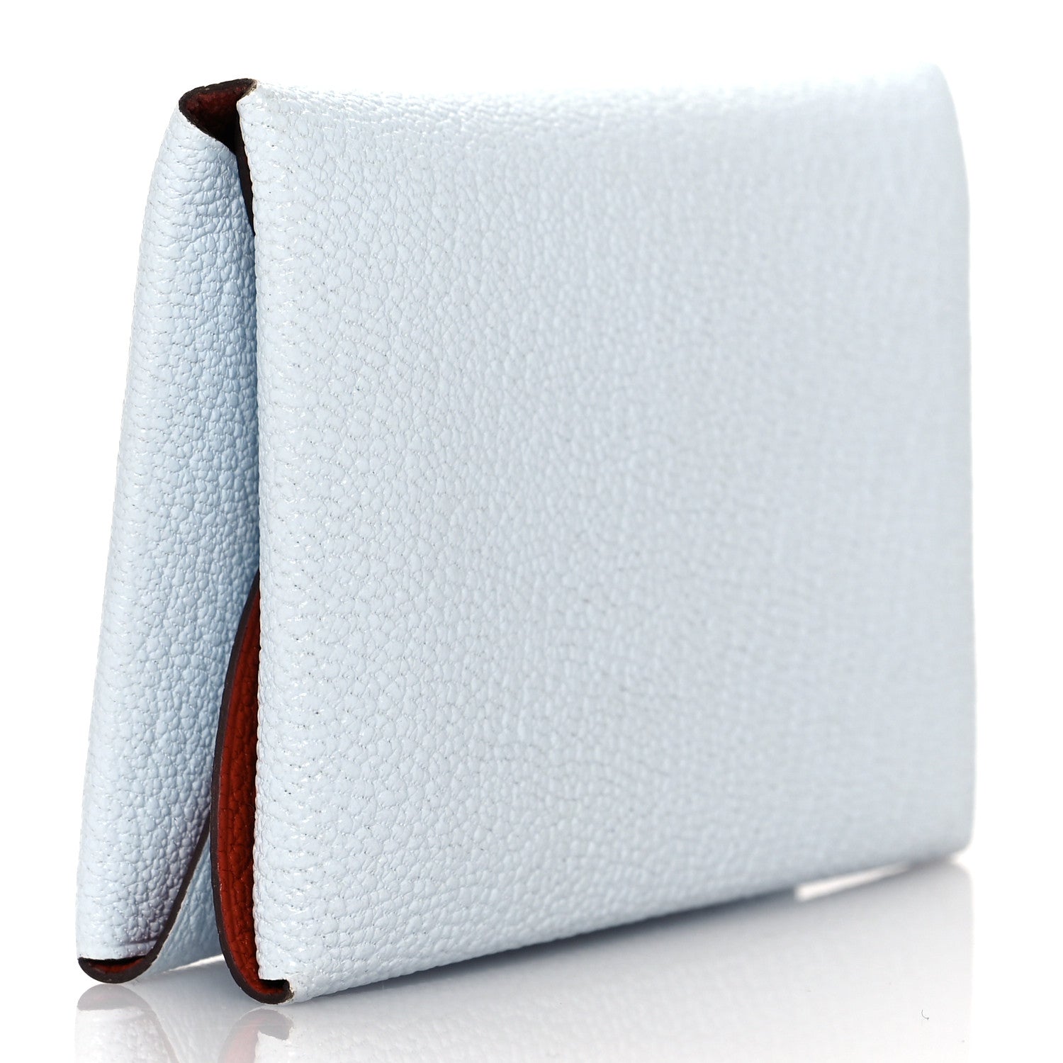 Hermes Chevre Mysore Verso Calvi Duo Card Case Bleu Brume Cuivre 3 of 9