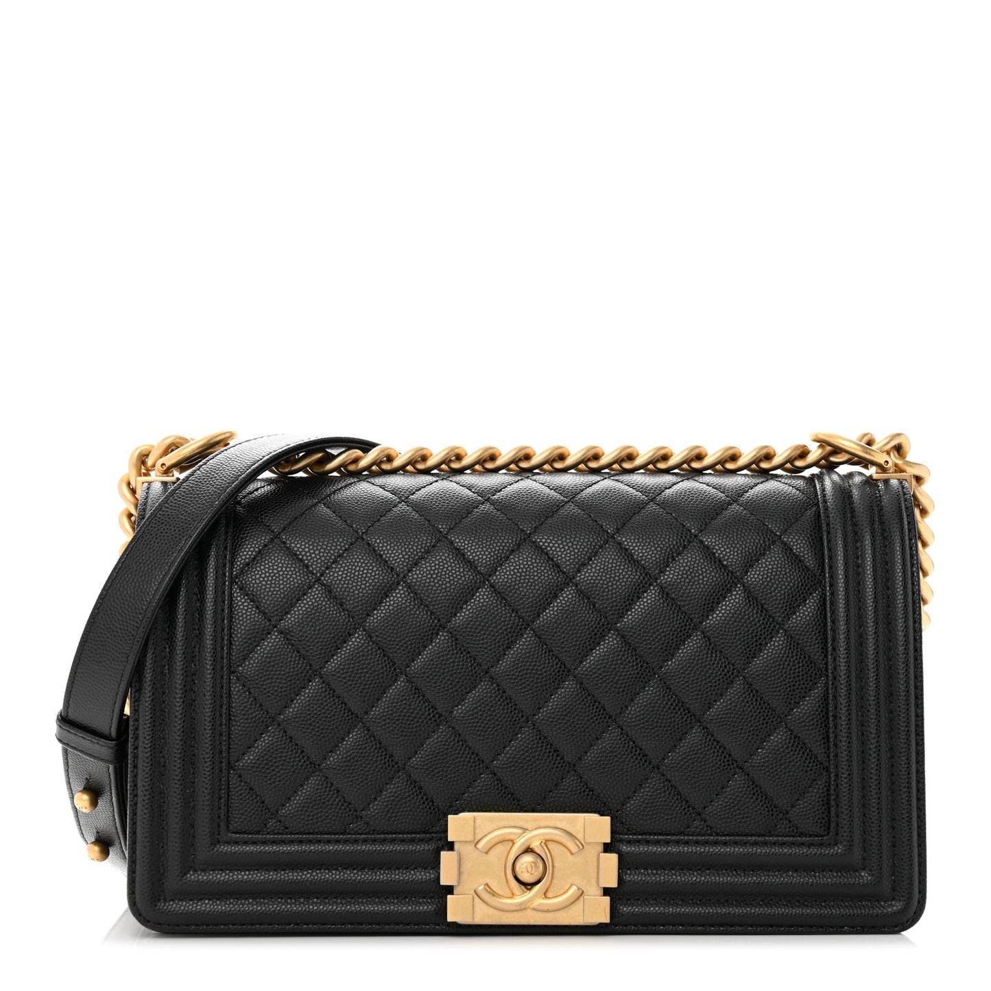 Caviar Quilted Medium Boy Flap Black