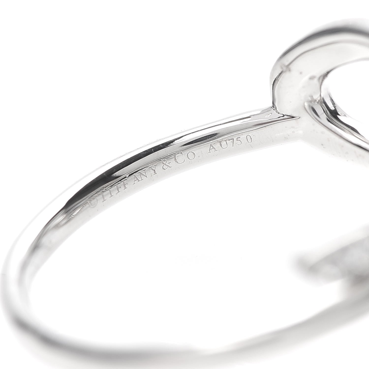 Tiffany 18K White Gold Diamond .40ct Bow Ring 53 6.5 5 of 6