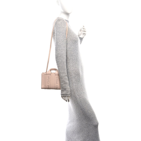 Calfskin Mini Woody Tote Cement Pink