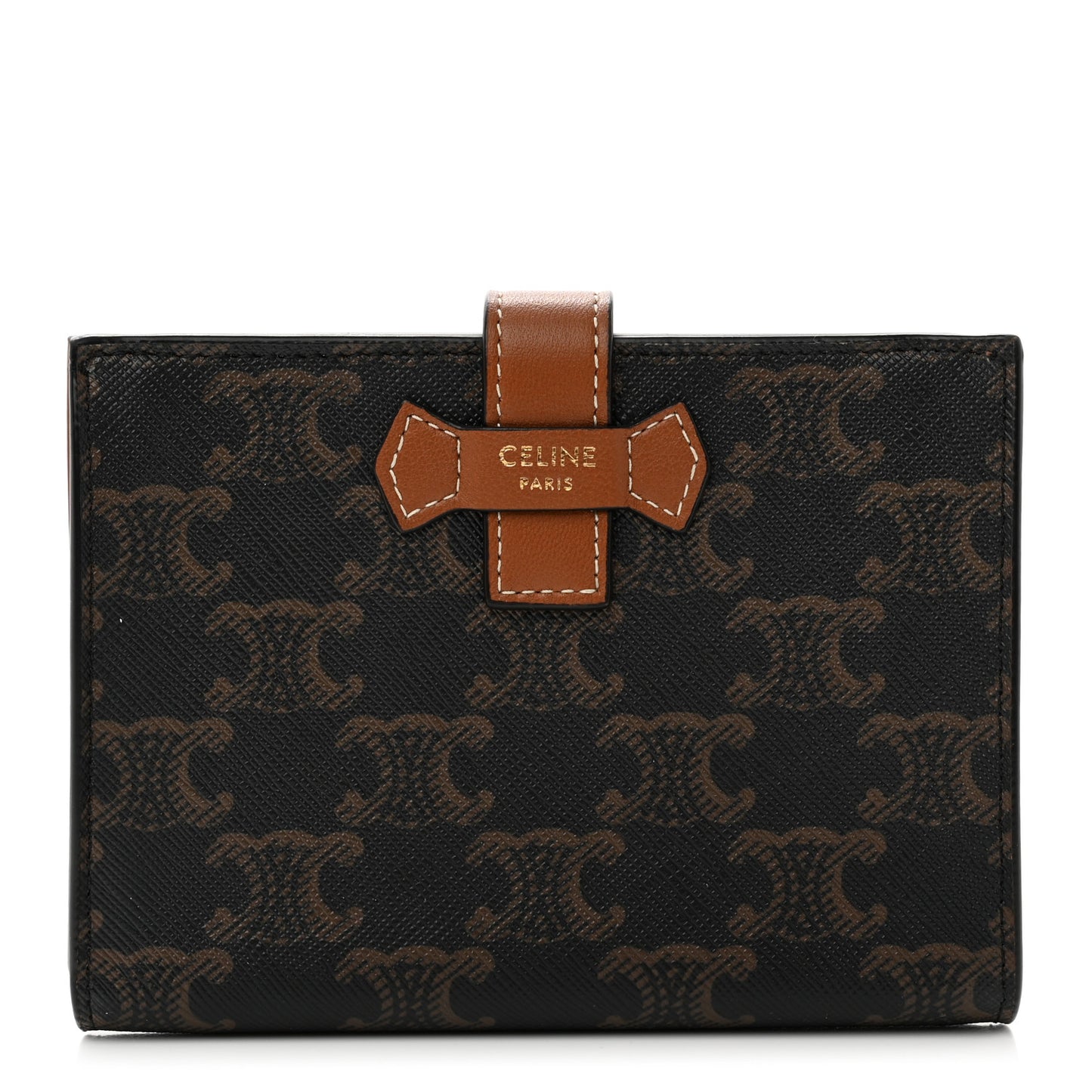 Canvas Triomphe Medium Strap Wallet Tan
