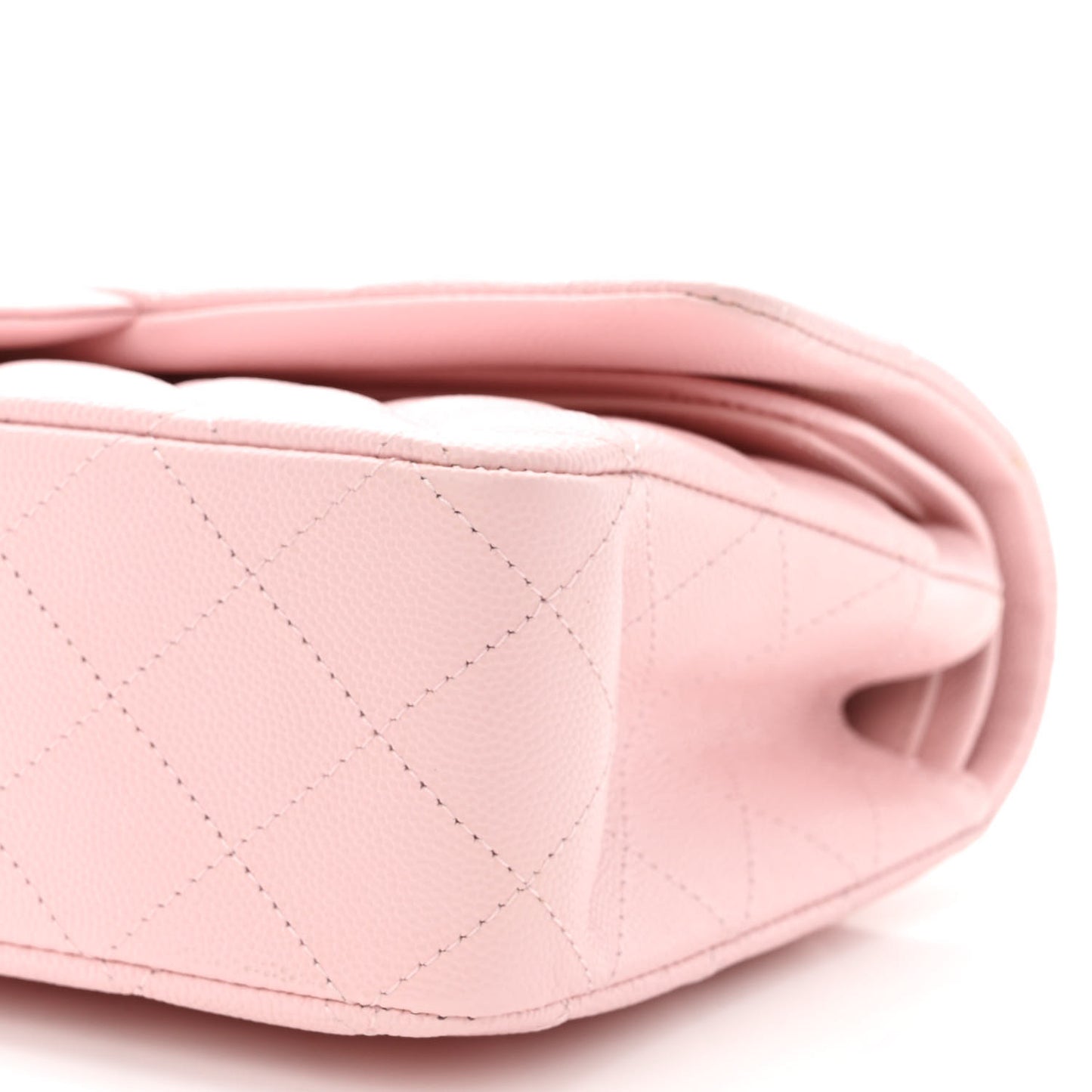 Caviar Quilted Medium Double Flap Light Pink