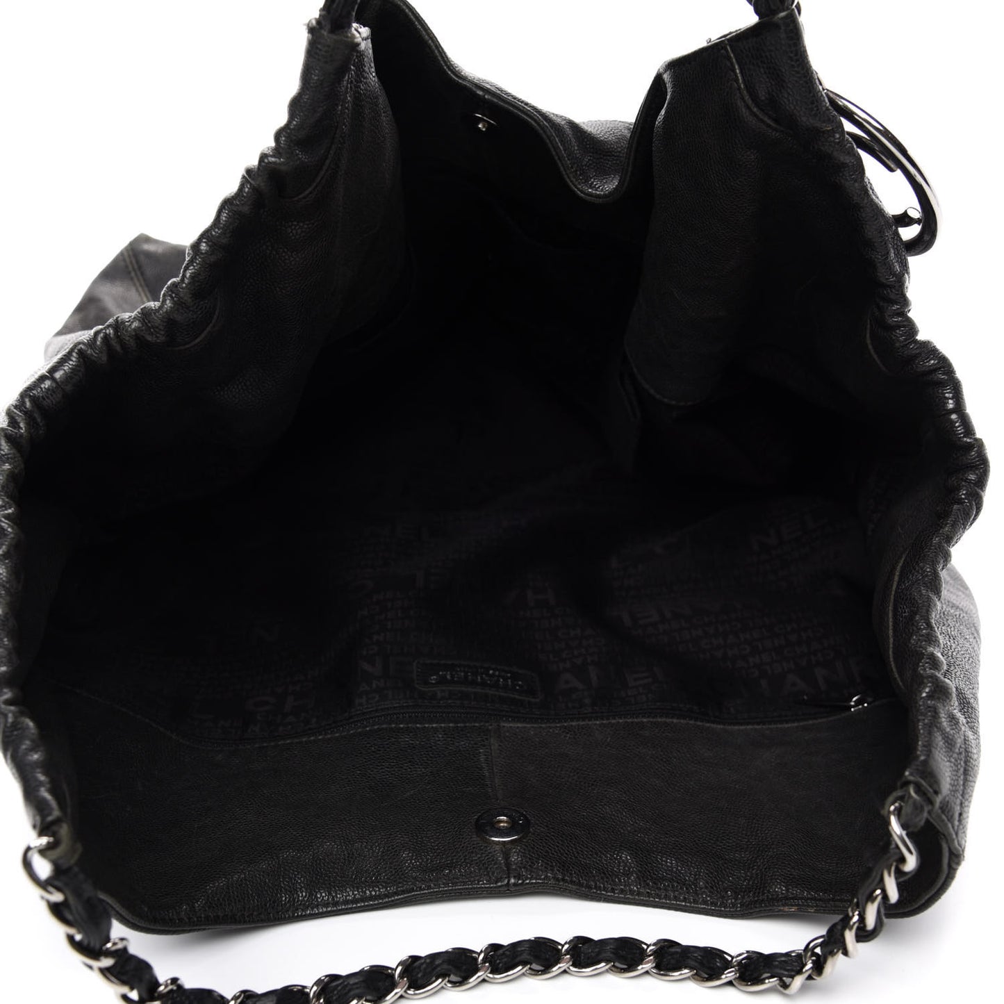 Distressed Caviar XL Coco Cabas Black