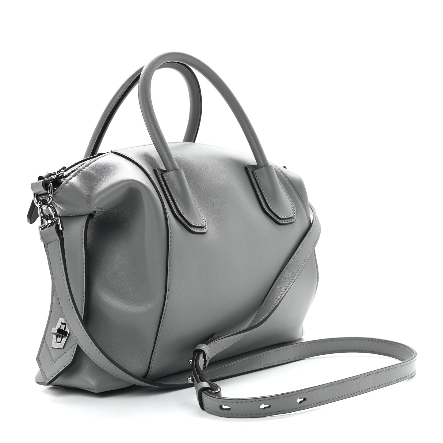 Calfskin Small Soft Antigona Pearl Grey