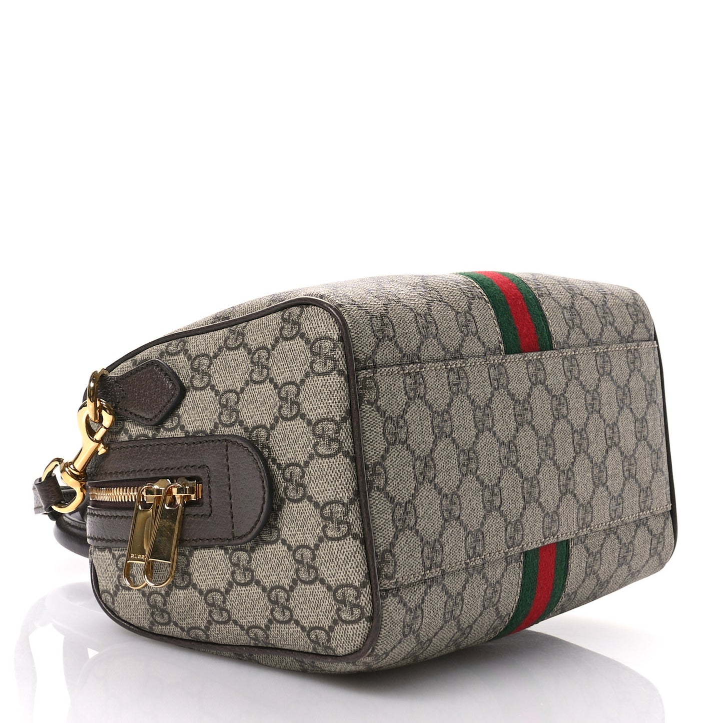 GG Supreme Monogram Web Small Ophidia Top Handle Bag Beige Ebony