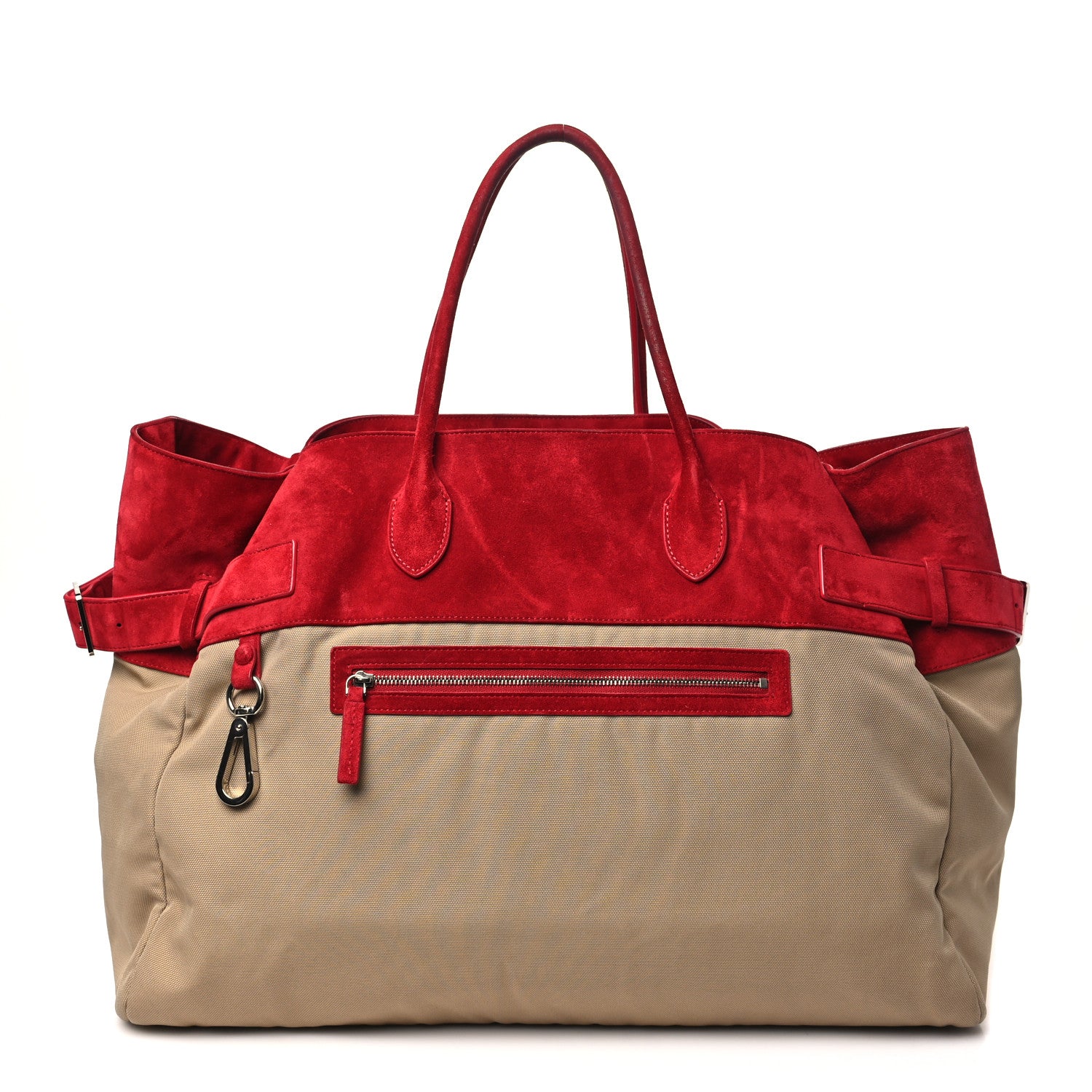 The Row Nylon Suede Margaux 17 Inside-Out Taupe Red 1 of 11