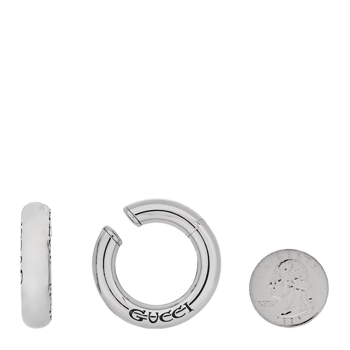 Metal Speculum Majus Cuff Earrings Silver