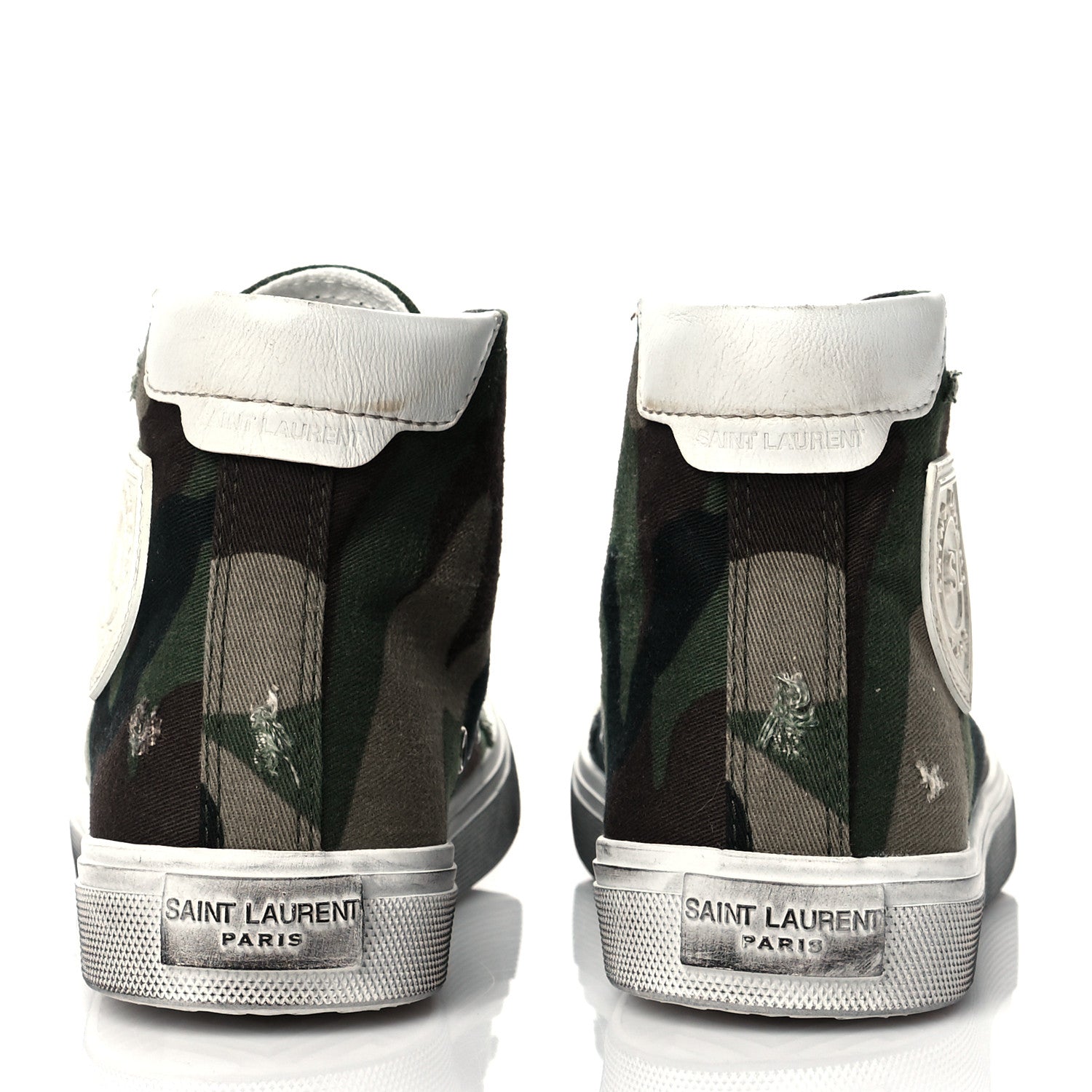 Saint Laurent Distressed Canvas Camouflage Print Bedford Hightop Sneakers 36 5 of 12