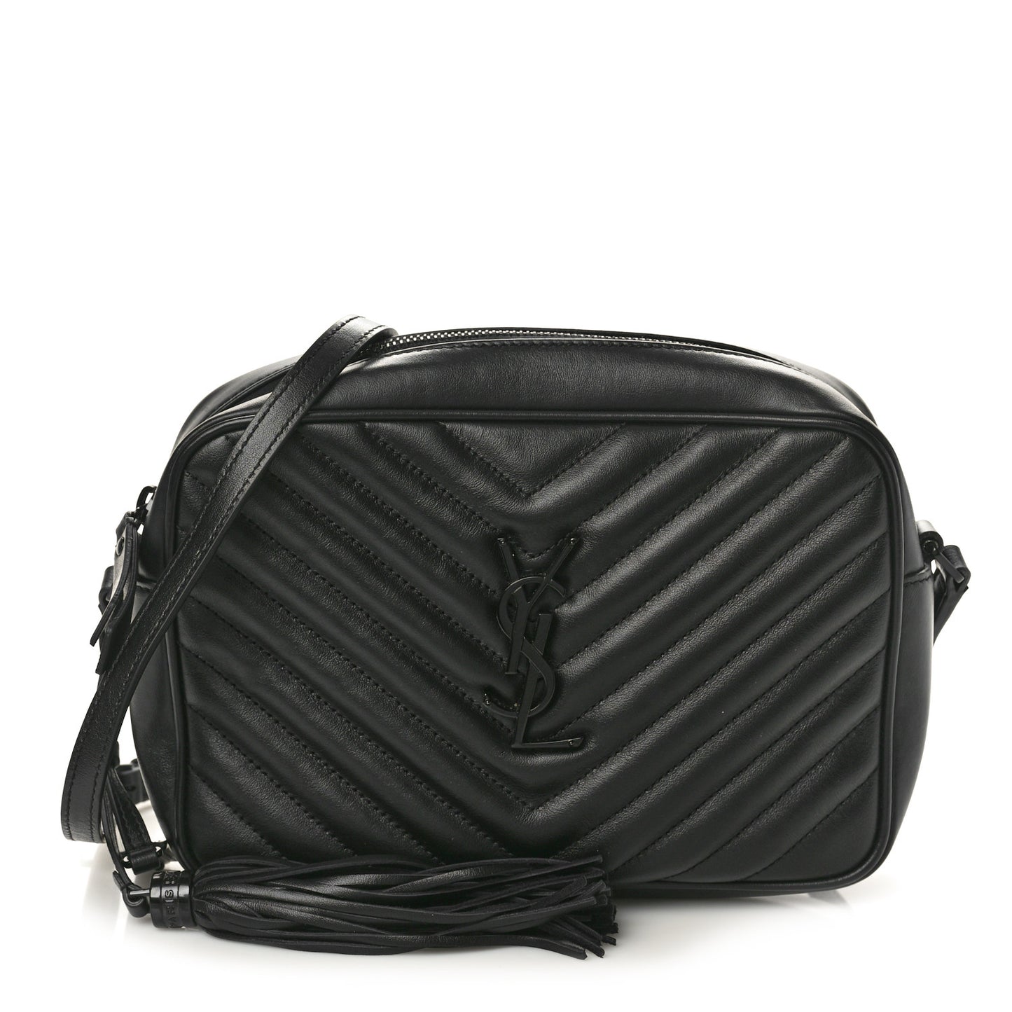 Calfskin Matelasse Monogram Monochrome Lou Camera Bag Black