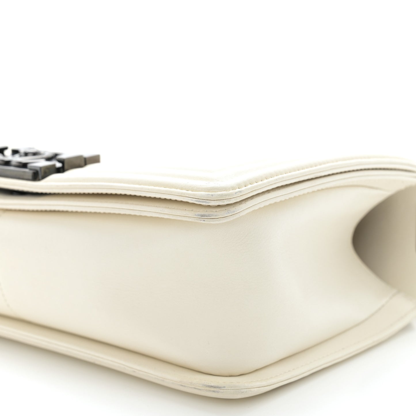 Calfskin Quilted Medium Boy Flap White