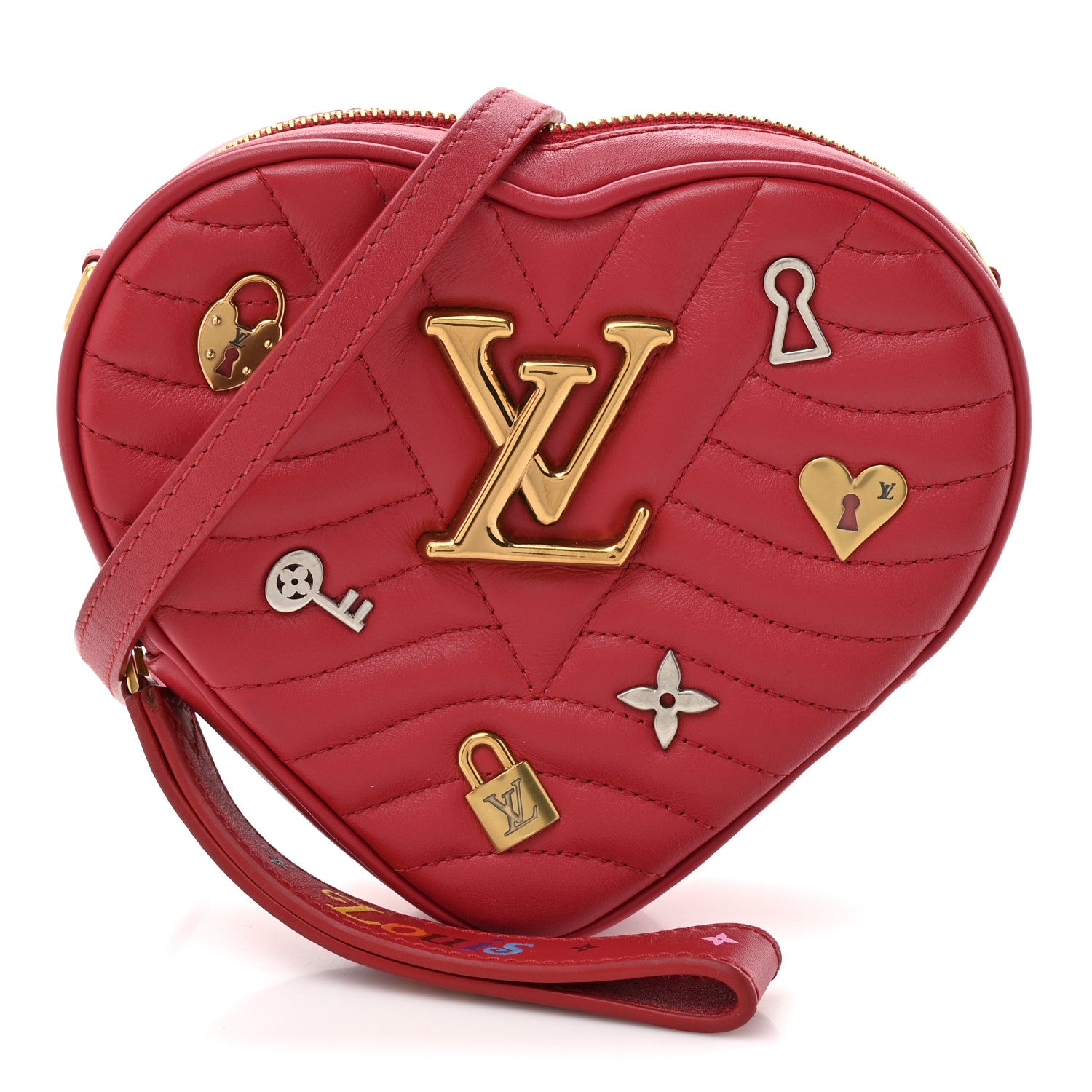 Louis Vuitton Calfskin Embellished New Wave Love Lock Heart Bag