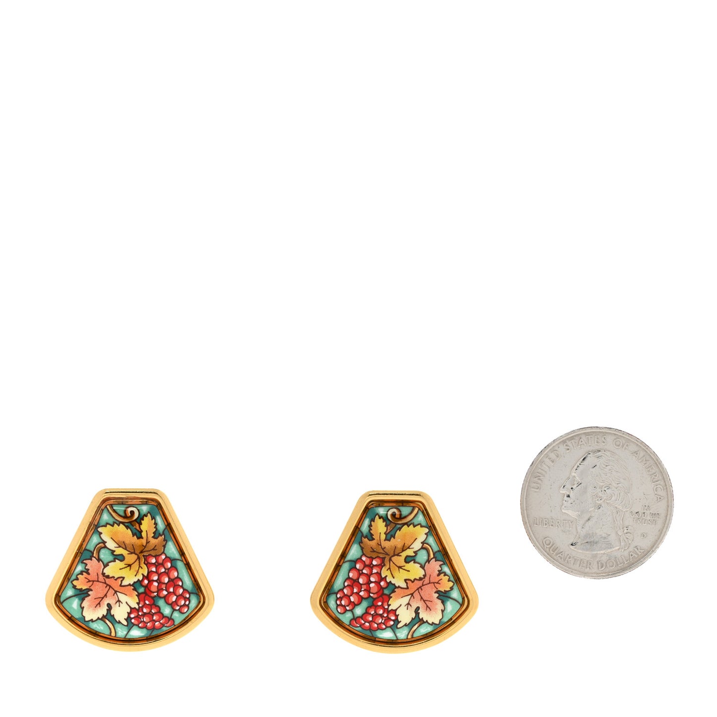 Printed Enamel Clip On Earrings