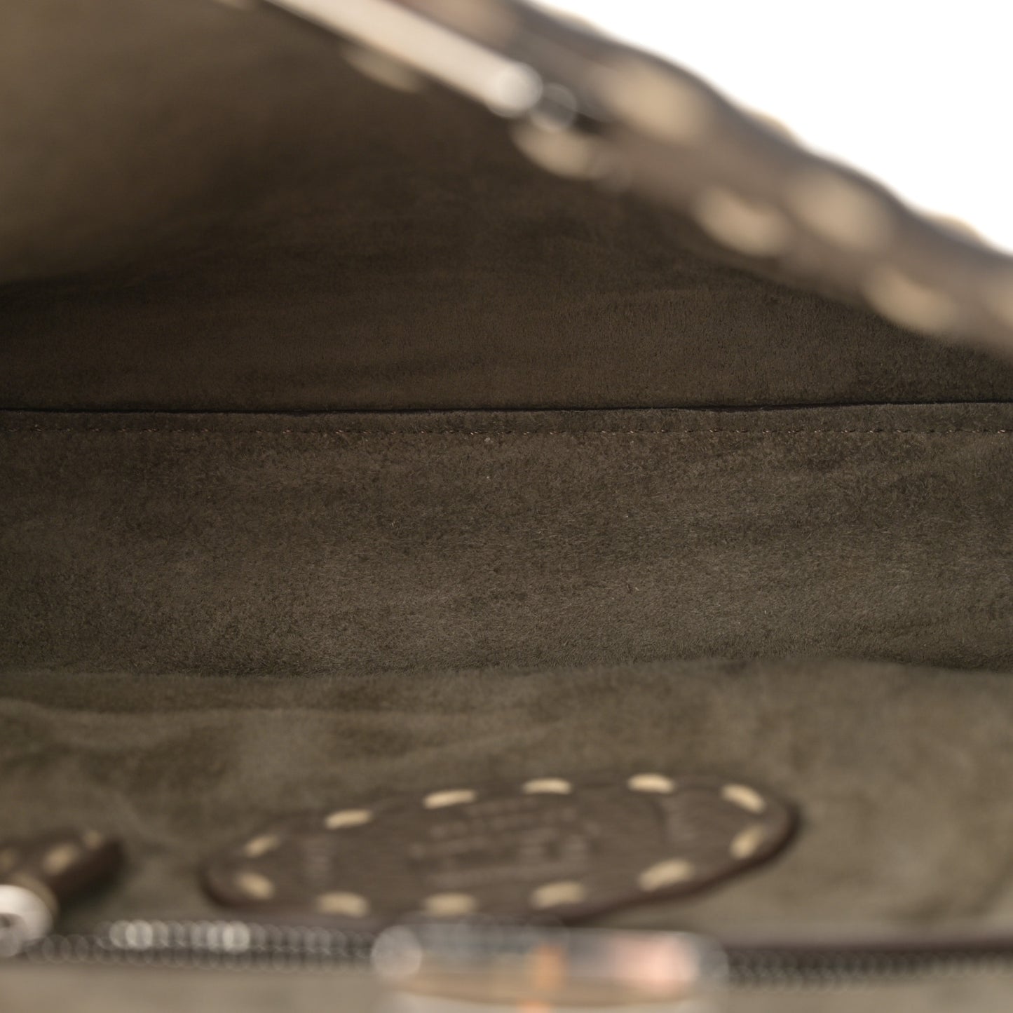 Vitello Granato Camoscio Macro Stitching Selleria Mini Peekaboo Iconic Satchel Tartufo