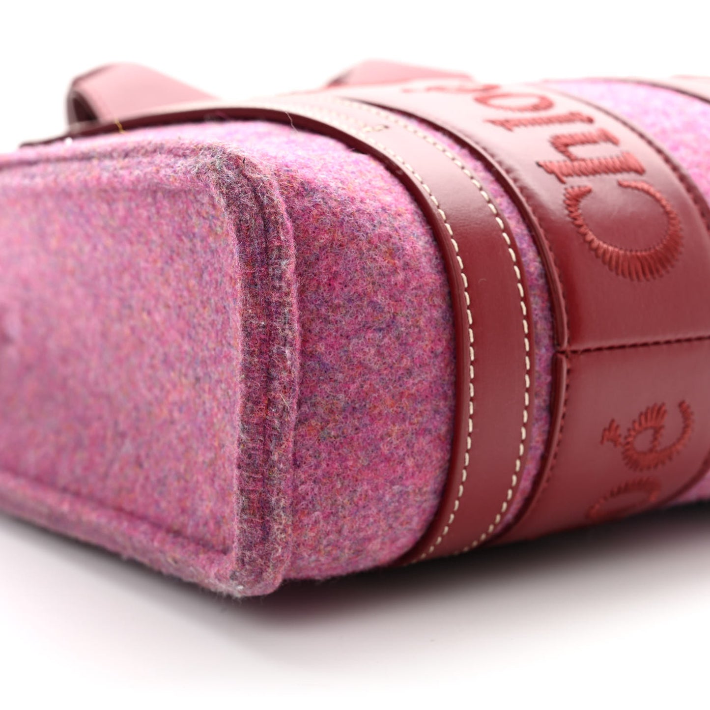 Recycled Felt Calfskin Small Woody Ribbon Tote Striking Purple
