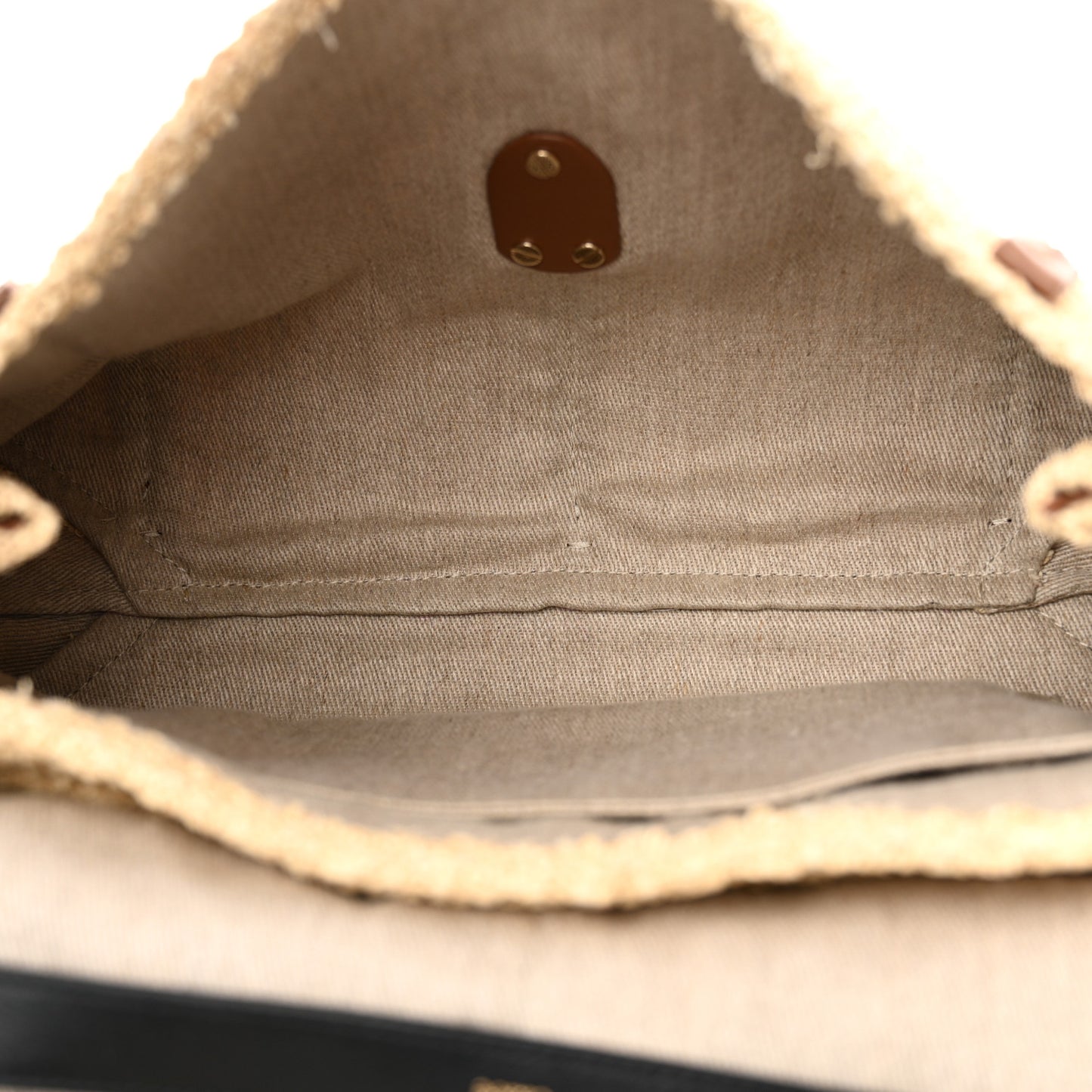 Raffia Calfskin Medium Penelope Shoulder Bag Tan