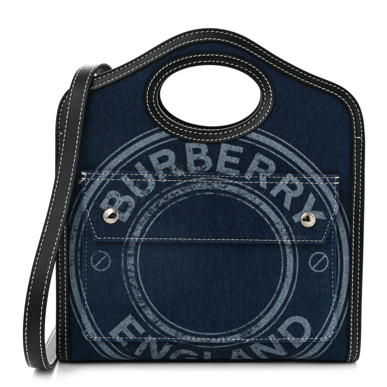 Burberry Denim Smooth Calfskin Mini Pocket Bag Blue 1748693