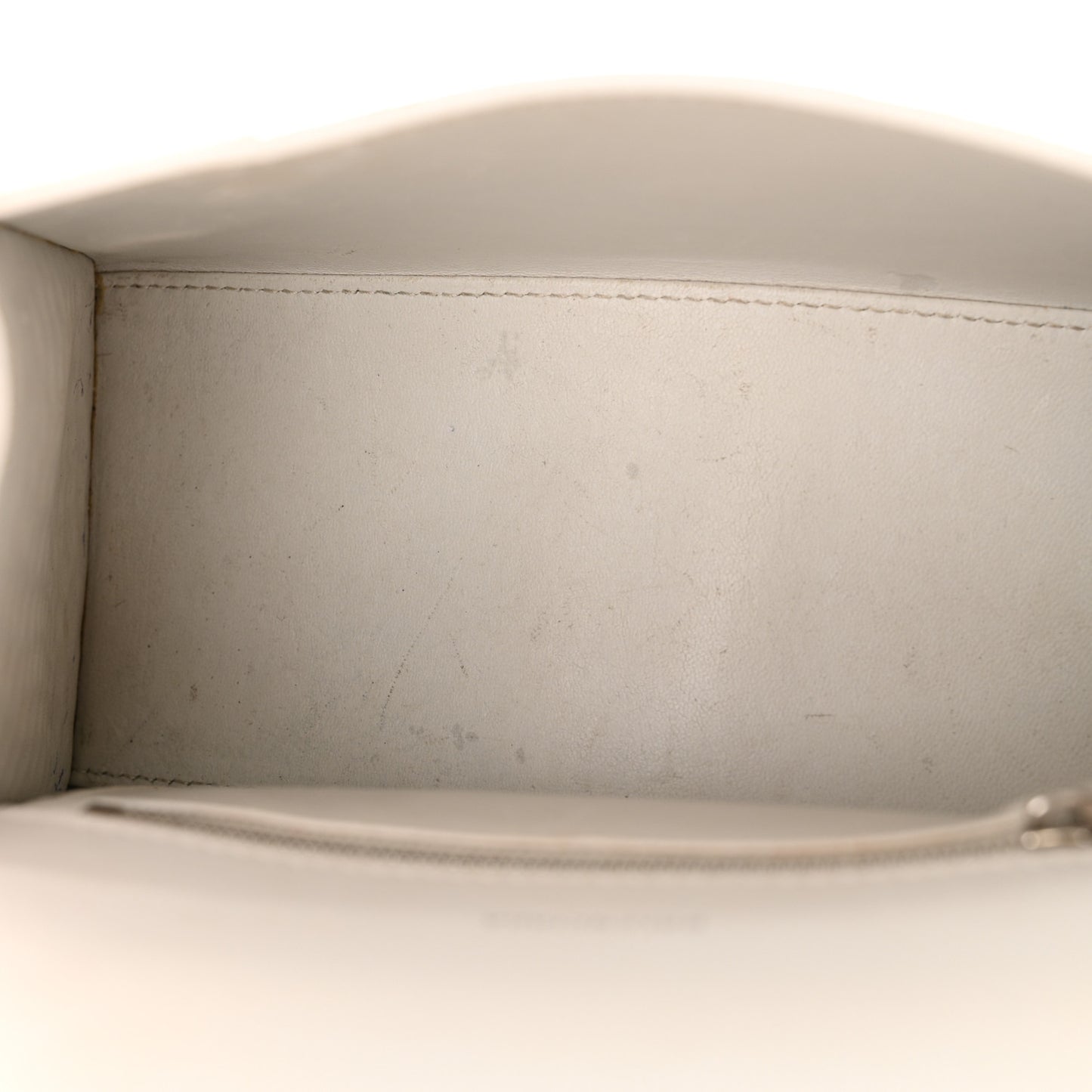Calfskin Crocodile Embossed Small Hourglass Top Handle Bag White
